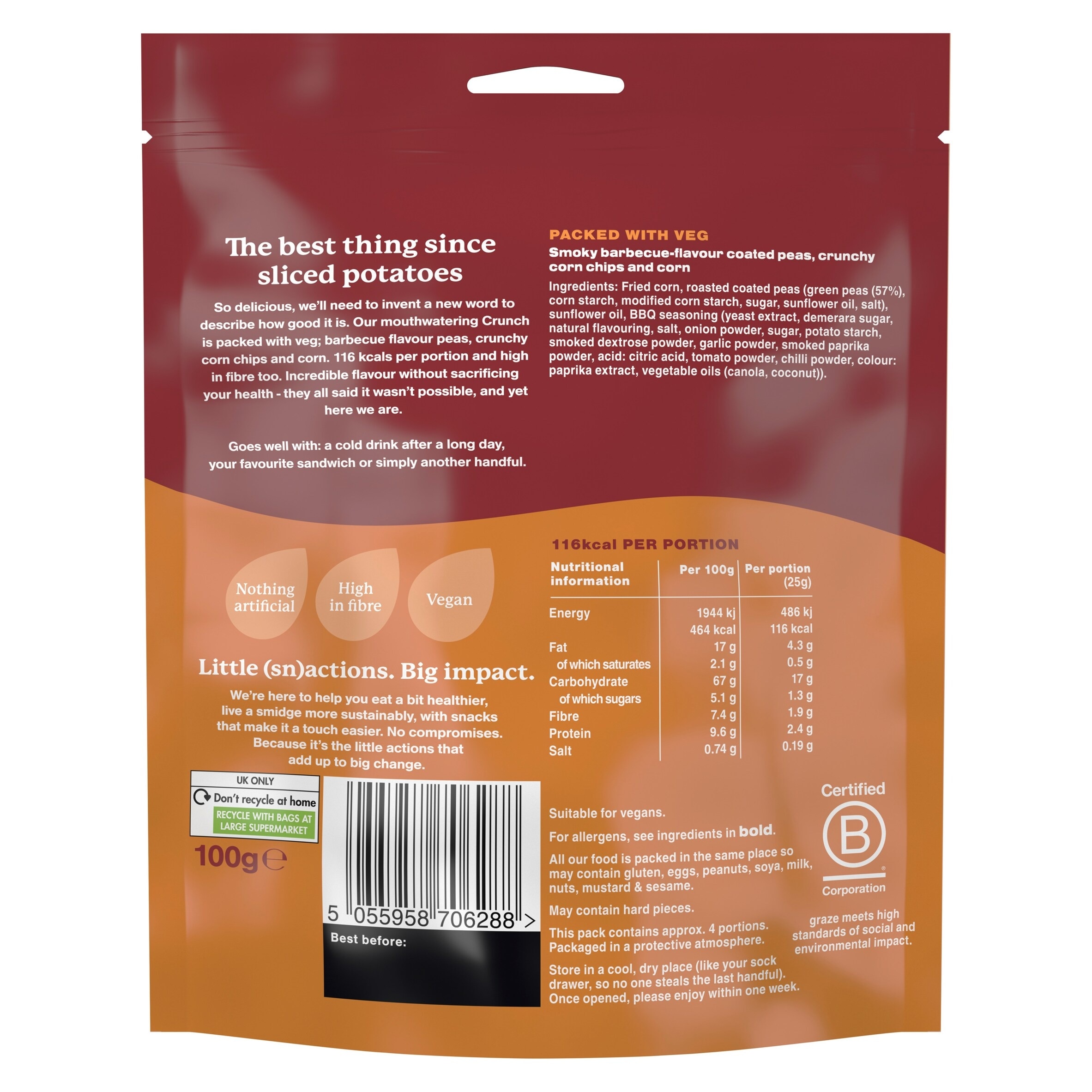 Graze Smoky Barbecue Crunch 100g thumbnail 2