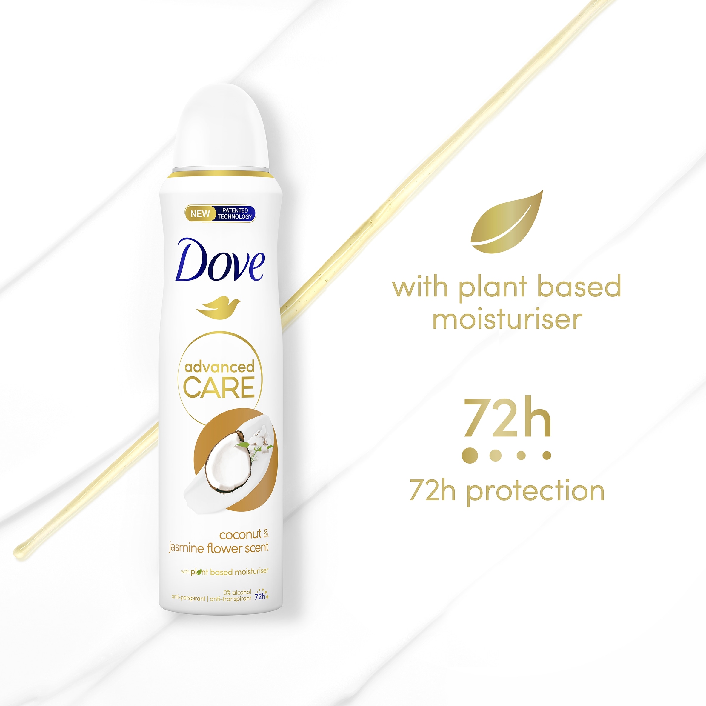 Dove Women Coconut & Jasmine 72h Advanced Care Antiperspirant Deodorant 200ml thumbnail 2