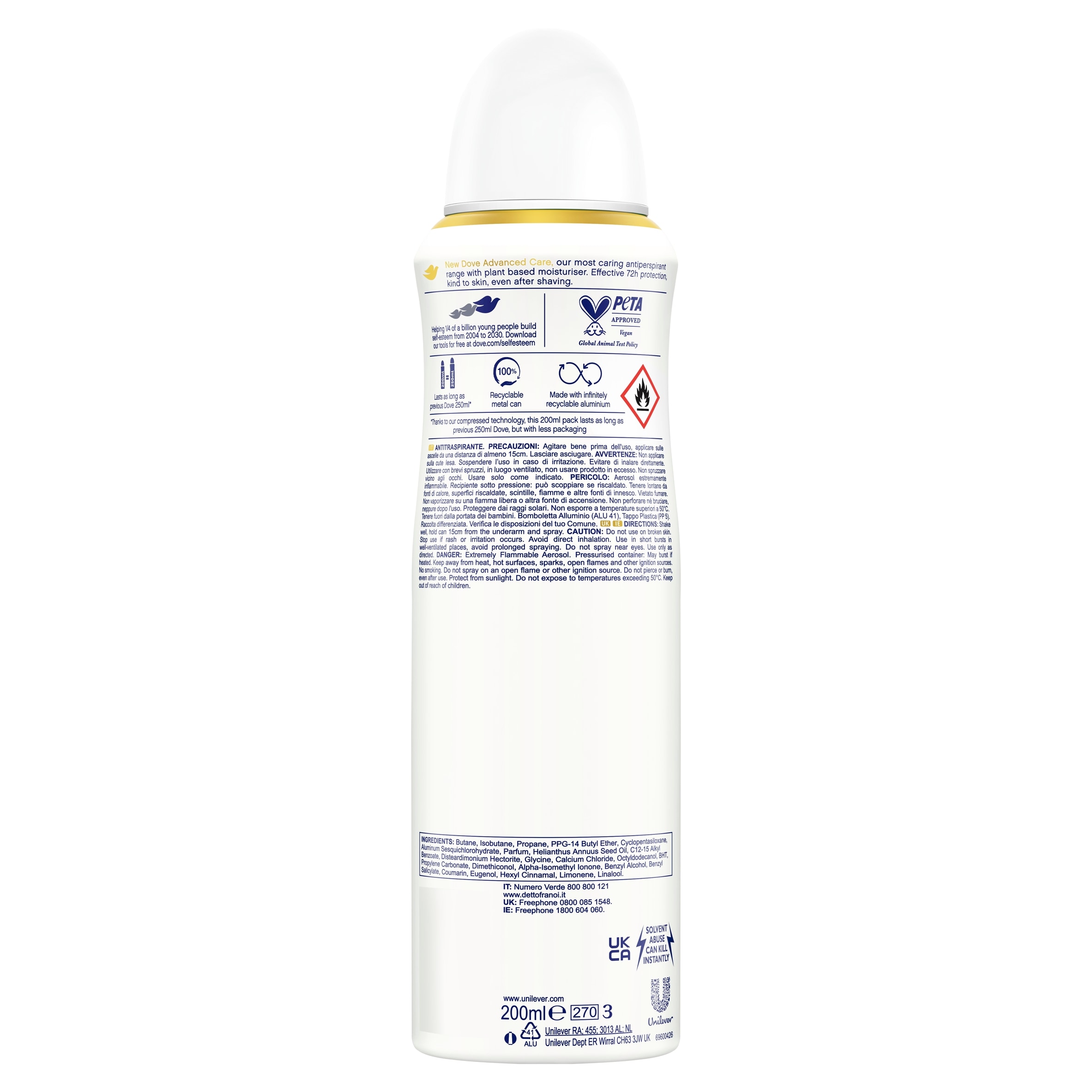 Dove Women Coconut & Jasmine 72h Advanced Care Antiperspirant Deodorant 200ml thumbnail 5