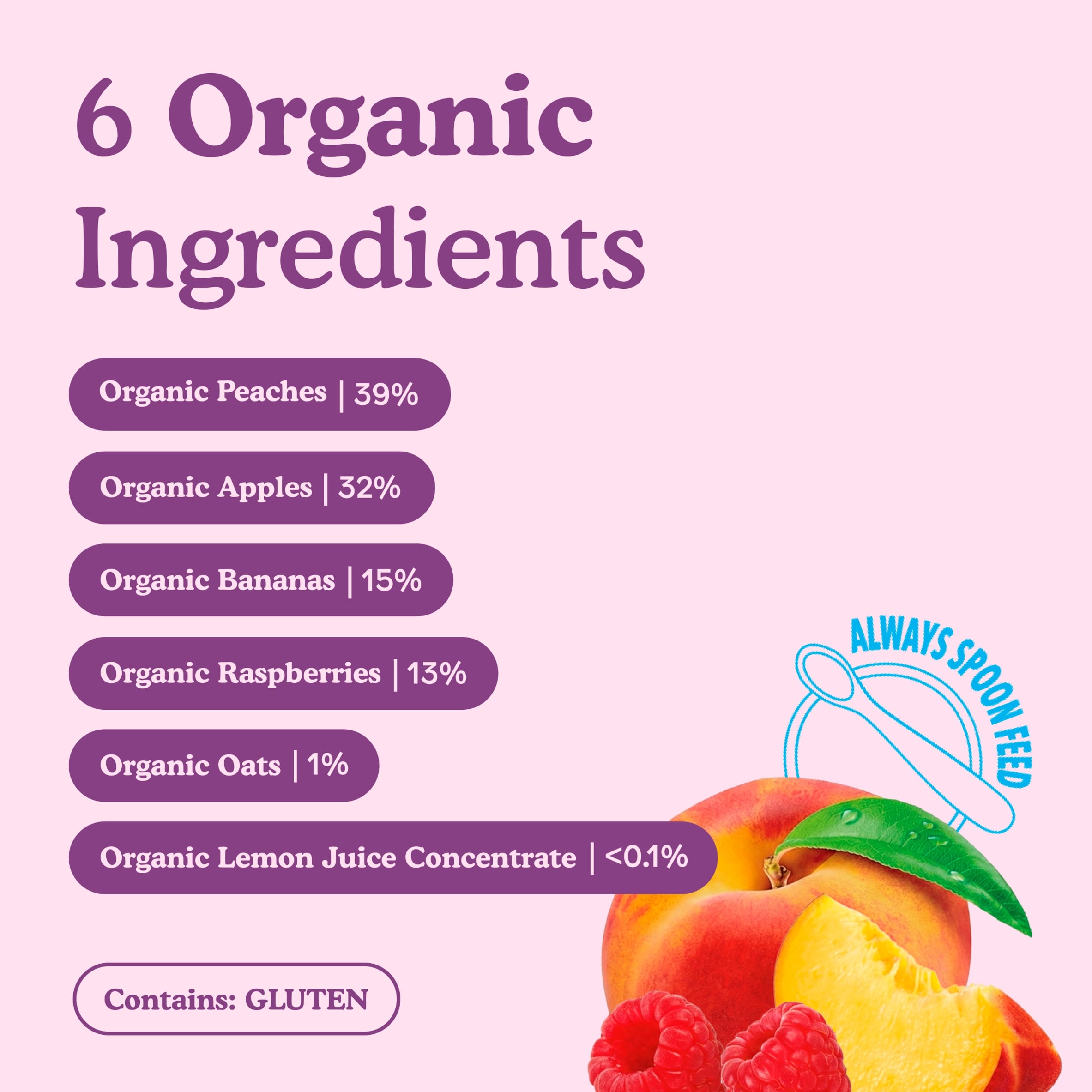 Little Freddie Organic Peaches & Raspberries Baby Food Pouch 6+ Months 100g thumbnail 3
