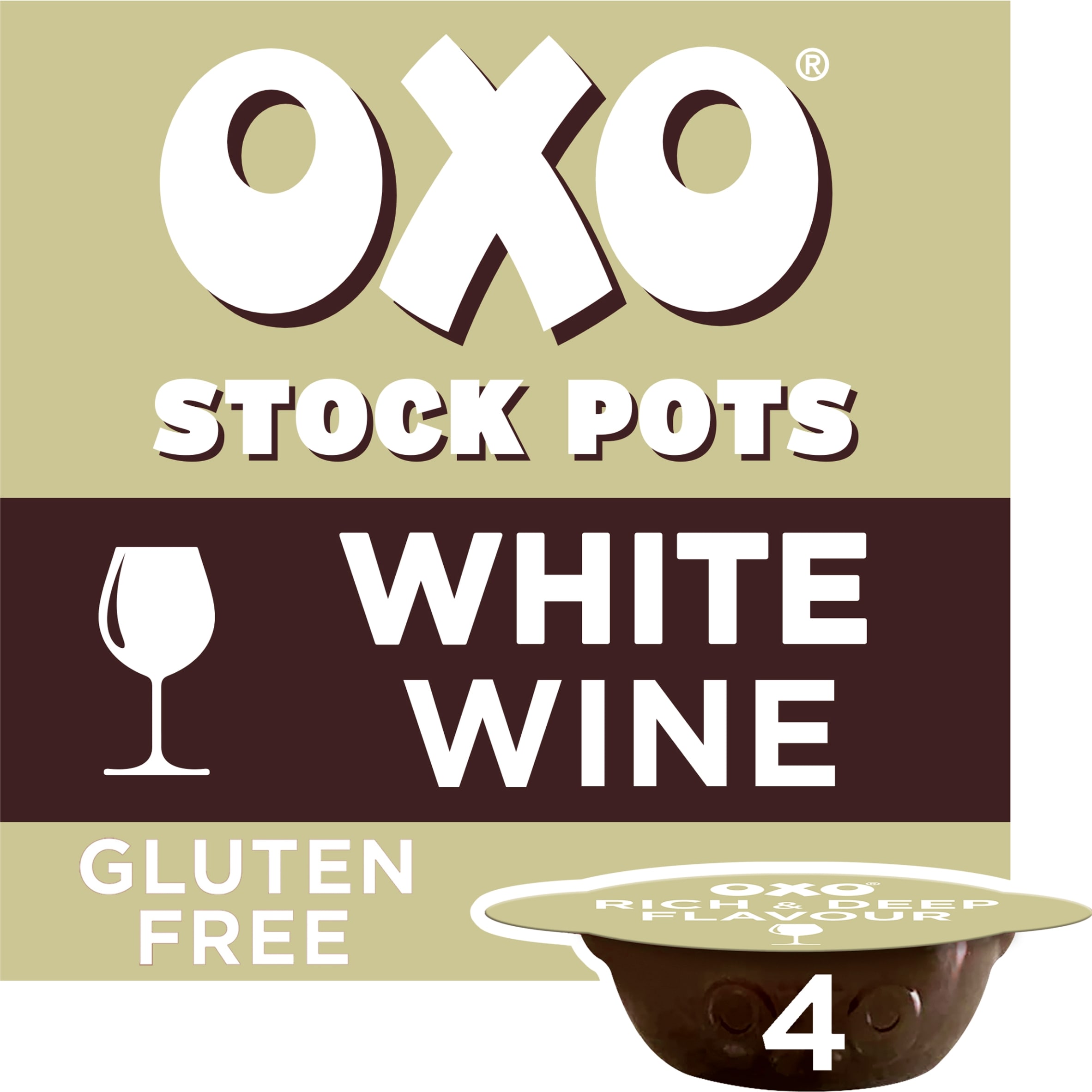 Oxo Stock Pots White Wine with Half a Glass in Each Pot