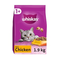 Whiskas Adult 1+ Dry Cat Food Biscuits Chicken 1.9Kg