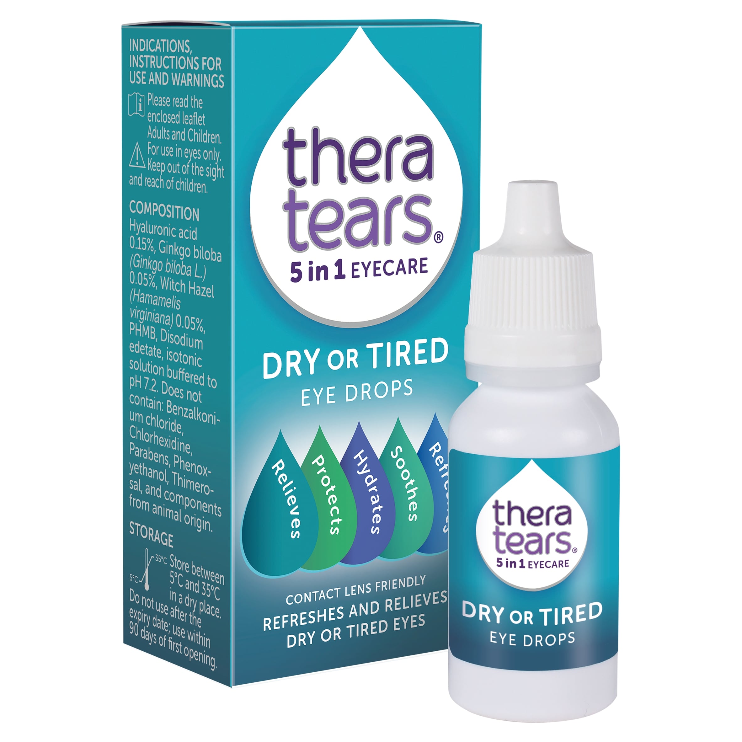 Thera Tears 5 In 1 Dry & Tired Eye Drops 10Ml thumbnail 2