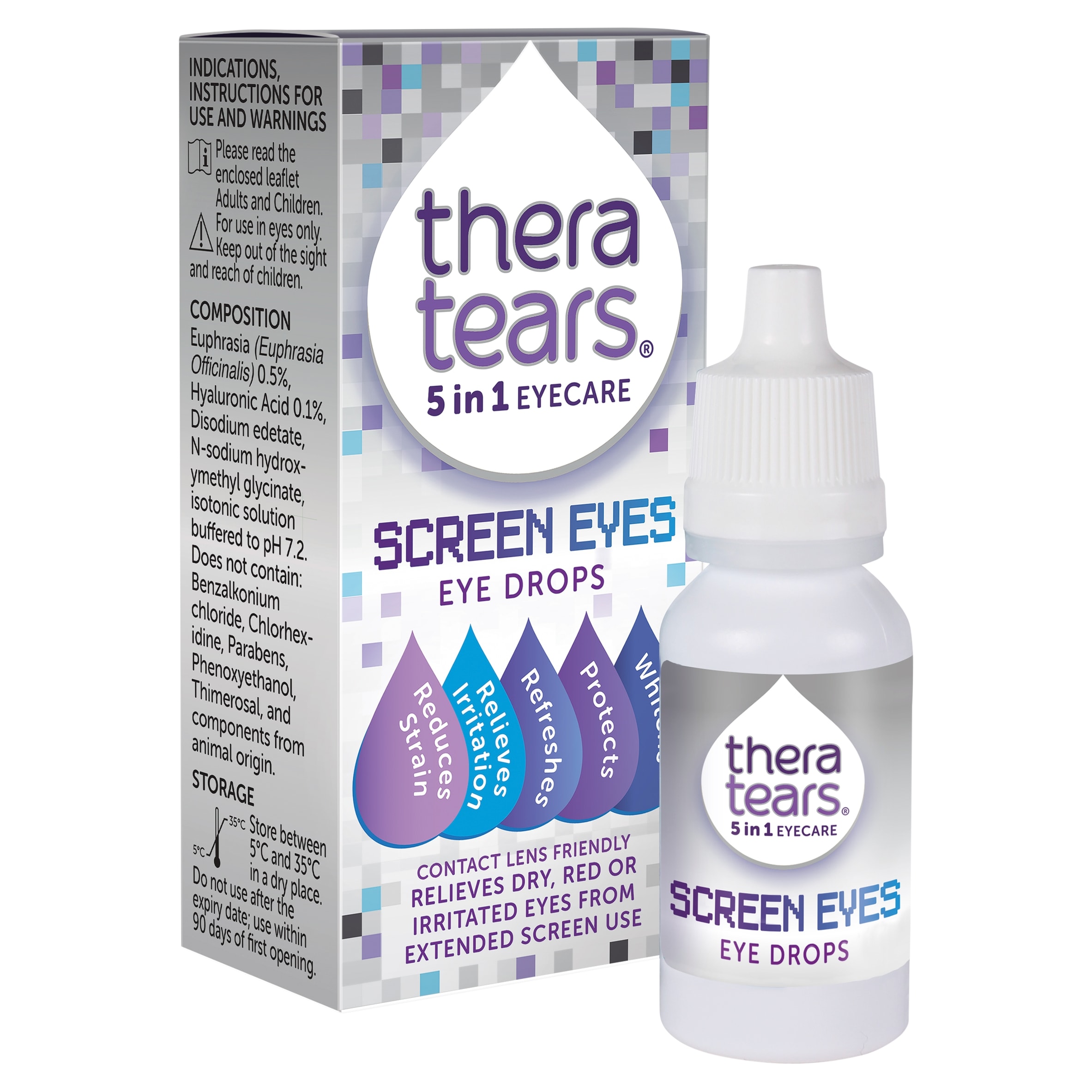 Thera Tears Screen Eyes Eye Drops 10Ml thumbnail 2