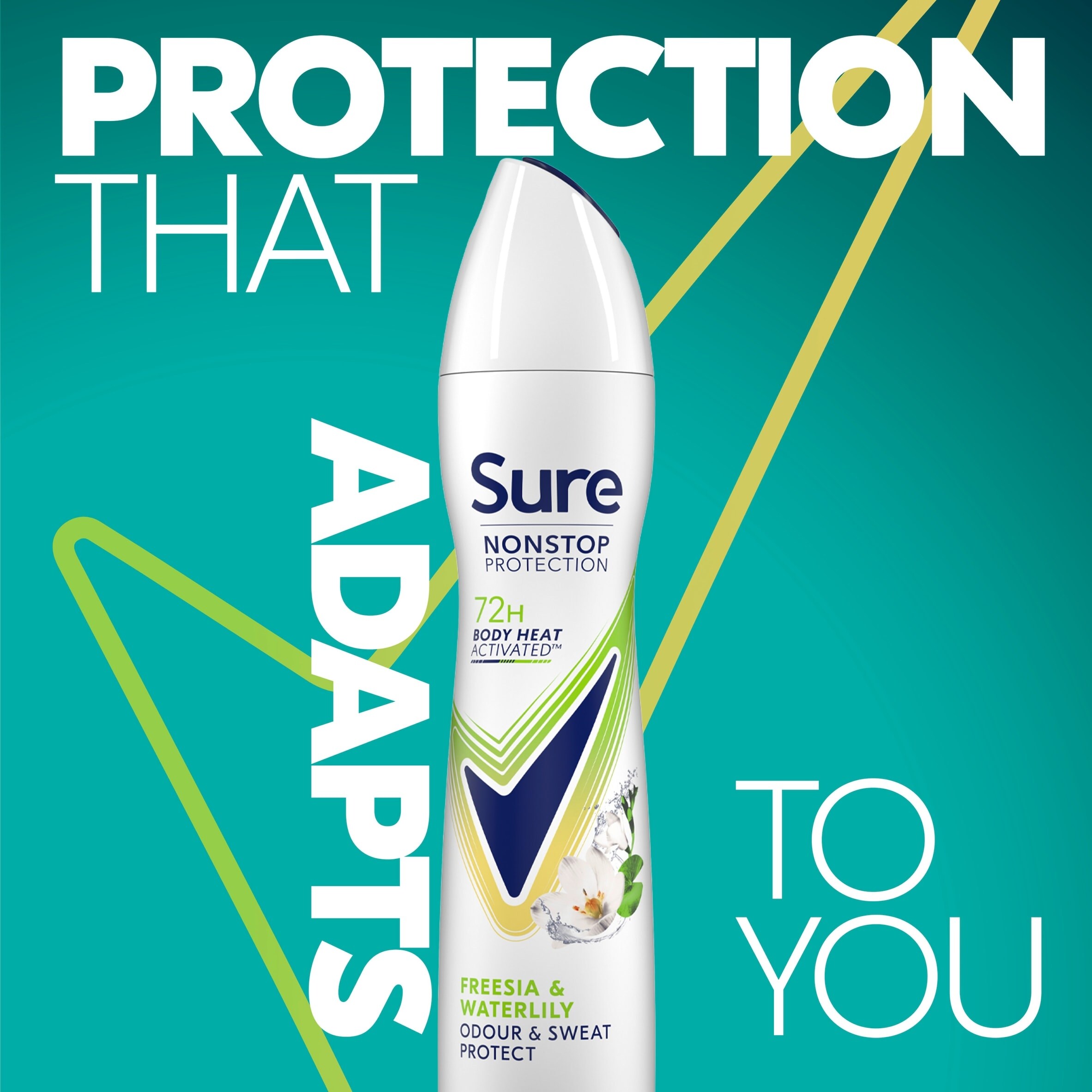 Sure Nonstop Protection 72h Freesia & Water Lily Antiperspirant Deodorant 250ml thumbnail 2