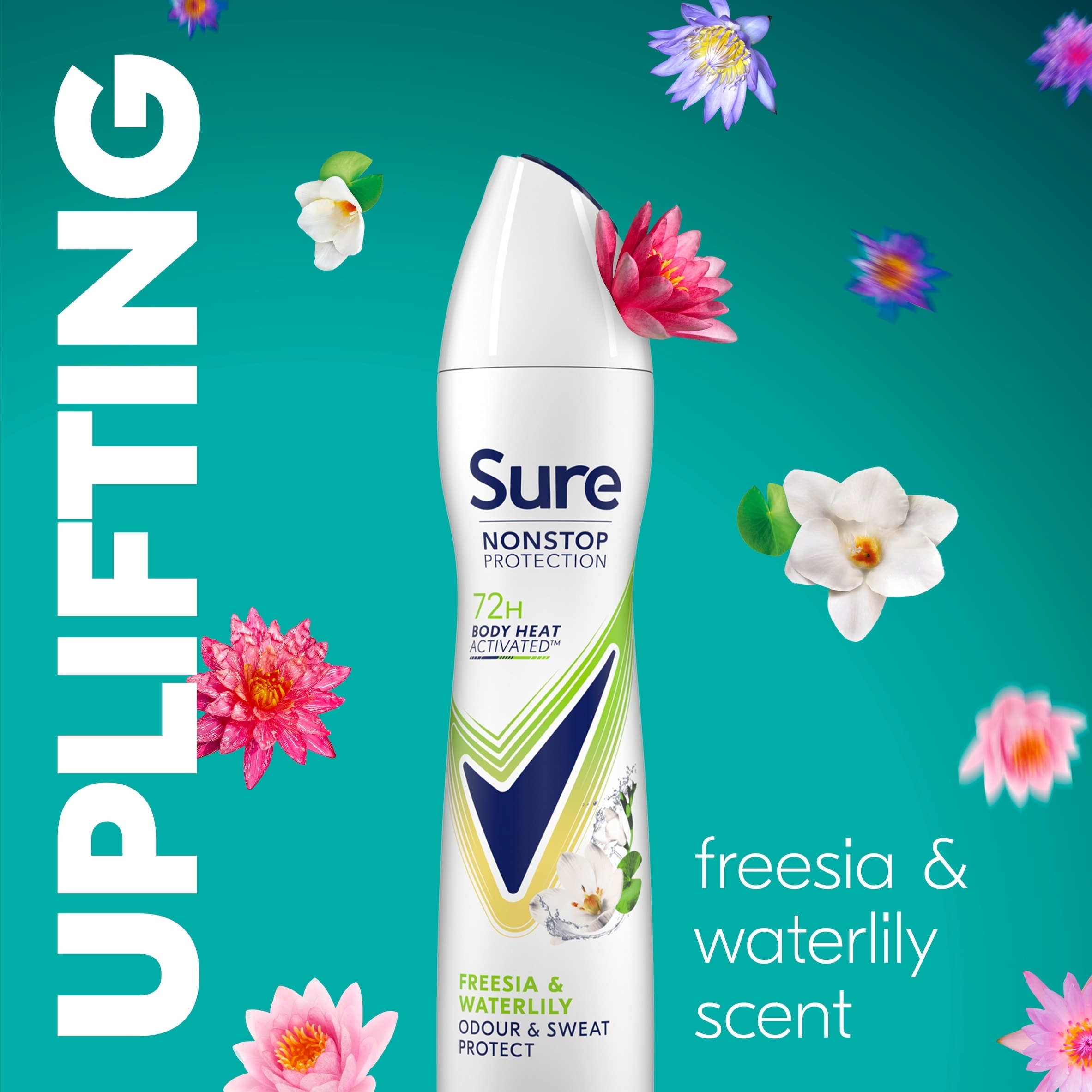 Sure Nonstop Protection 72h Freesia & Water Lily Antiperspirant Deodorant 250ml thumbnail 3