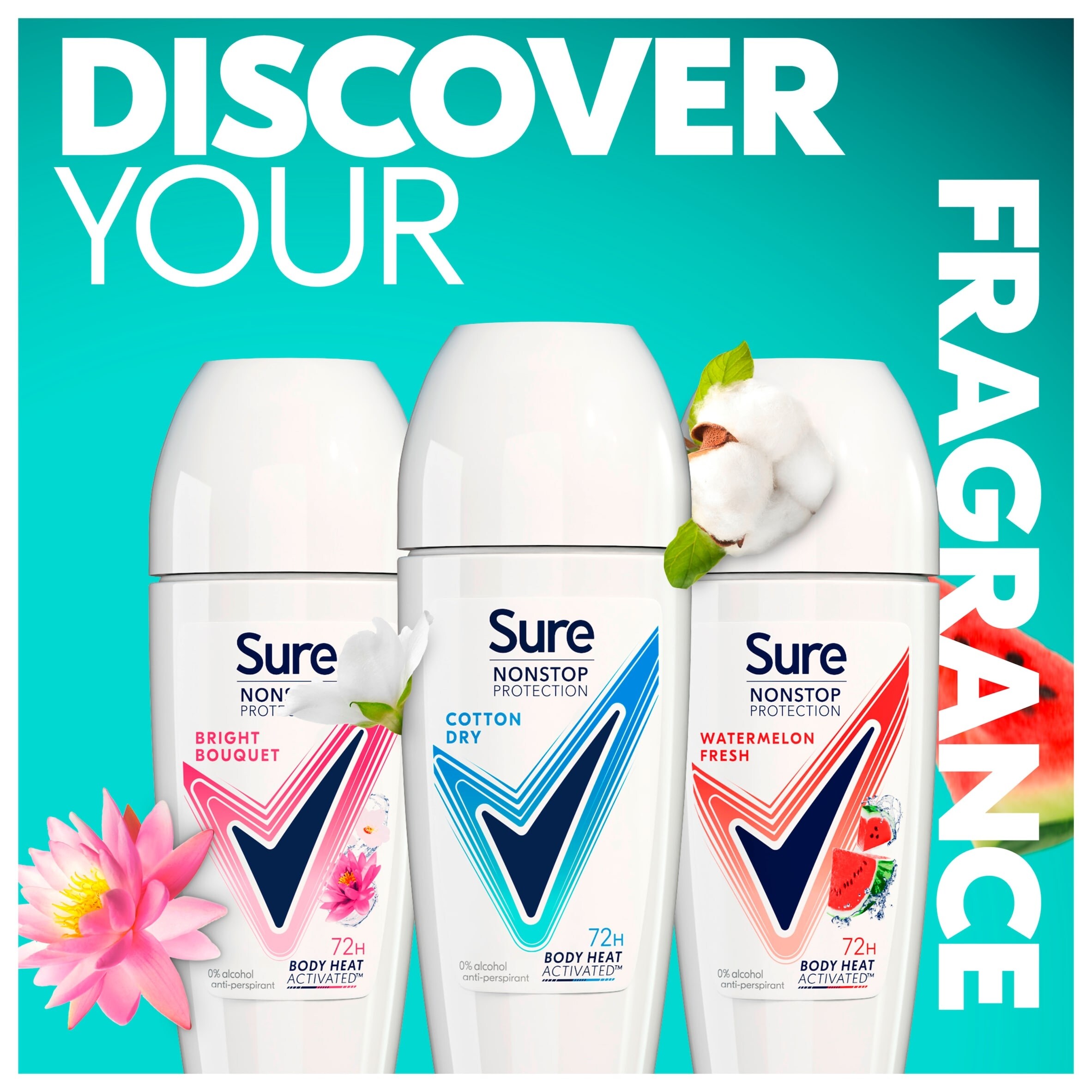 Sure 72h Bright Bouquet Roll-On Antiperspirant Deodorant 50ml thumbnail 4