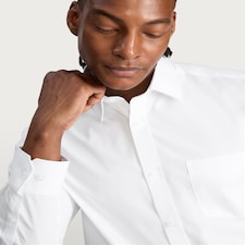 F&F Regular Fit Easy Iron Single Cuff Long Sleeve Smart Shirt in White thumbnail 3