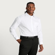 F&F Regular Fit Easy Iron Single Cuff Long Sleeve Smart Shirt in White