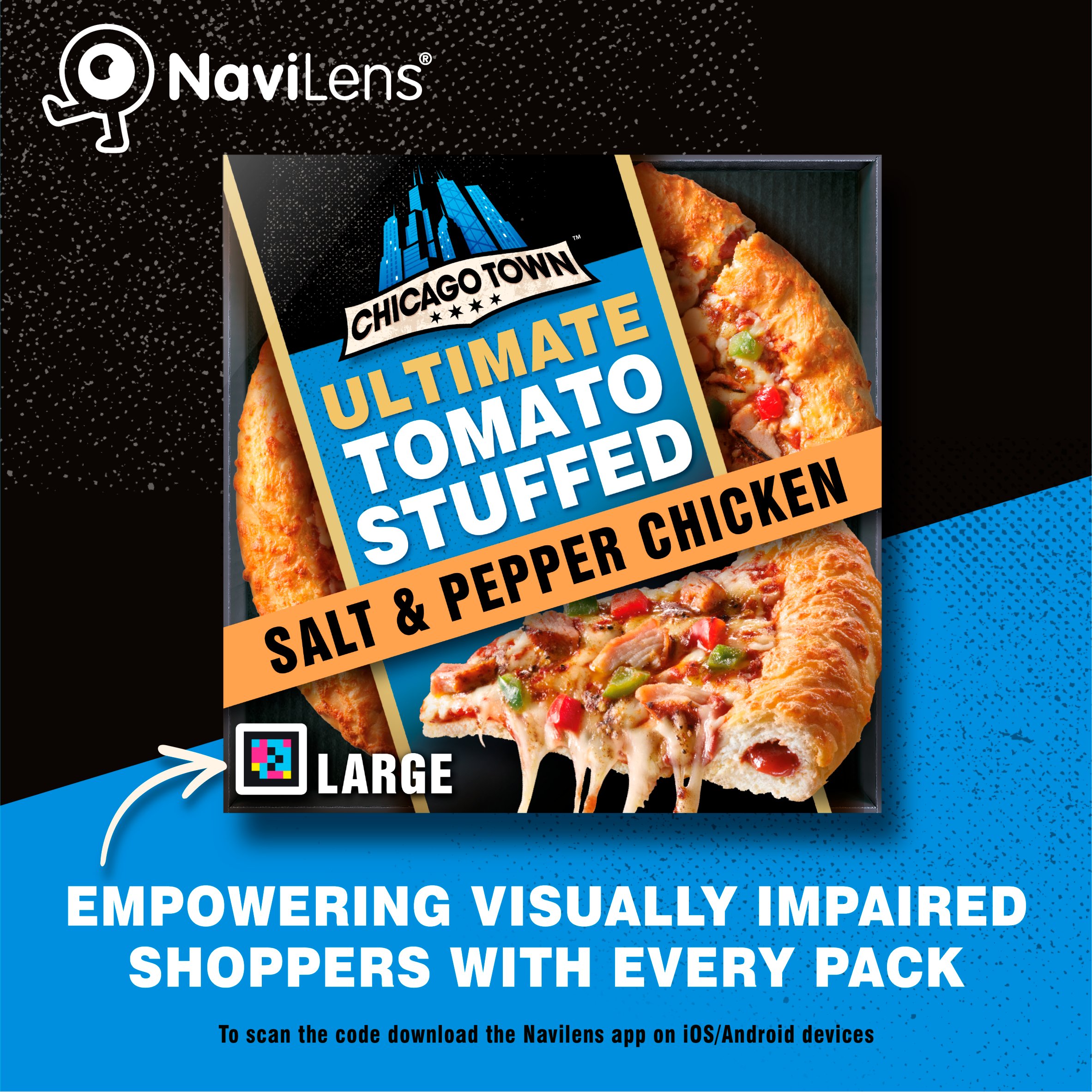 Chicago Town Ultimate Takeaway Tomato Stuffed Crust Salt & Pepper Chicken Large Pizza thumbnail 3