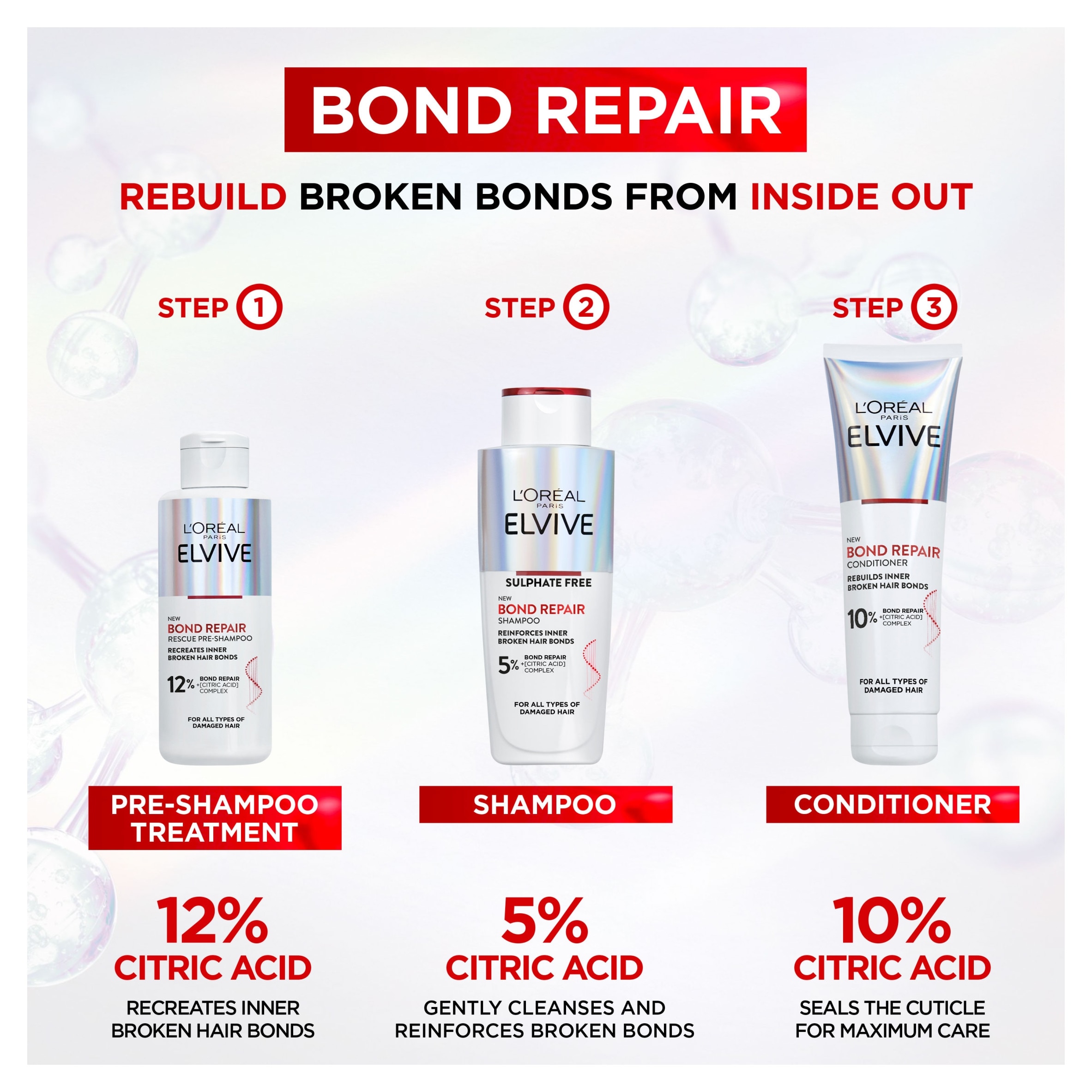 L'Oreal Elvive Bond Repair Conditioner 150ml thumbnail 5