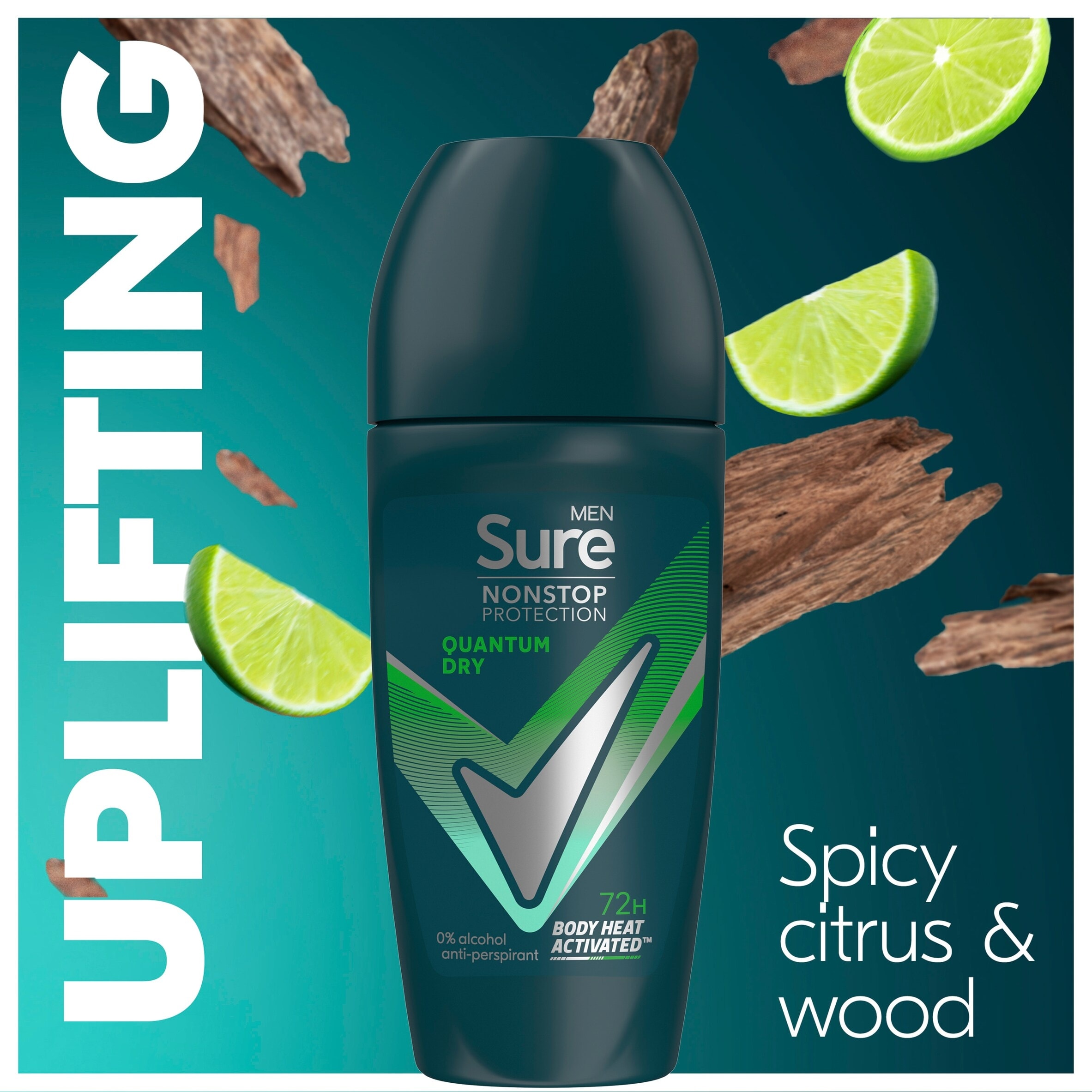 Sure Men 72h Quantum Dry Roll-On Antiperspirant Deodorant 50ml thumbnail 3