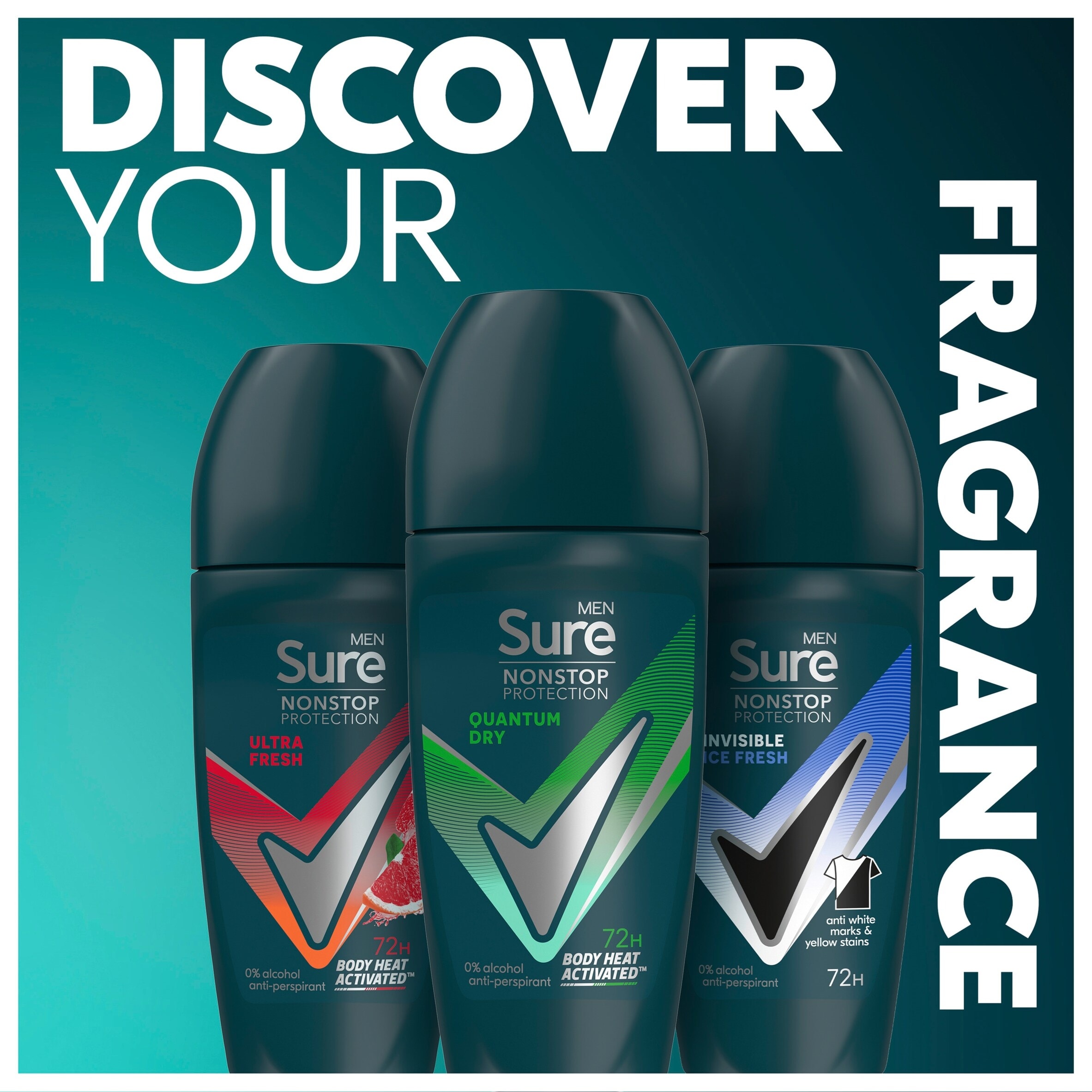 Sure Men 72h Quantum Dry Roll-On Antiperspirant Deodorant 50ml thumbnail 5