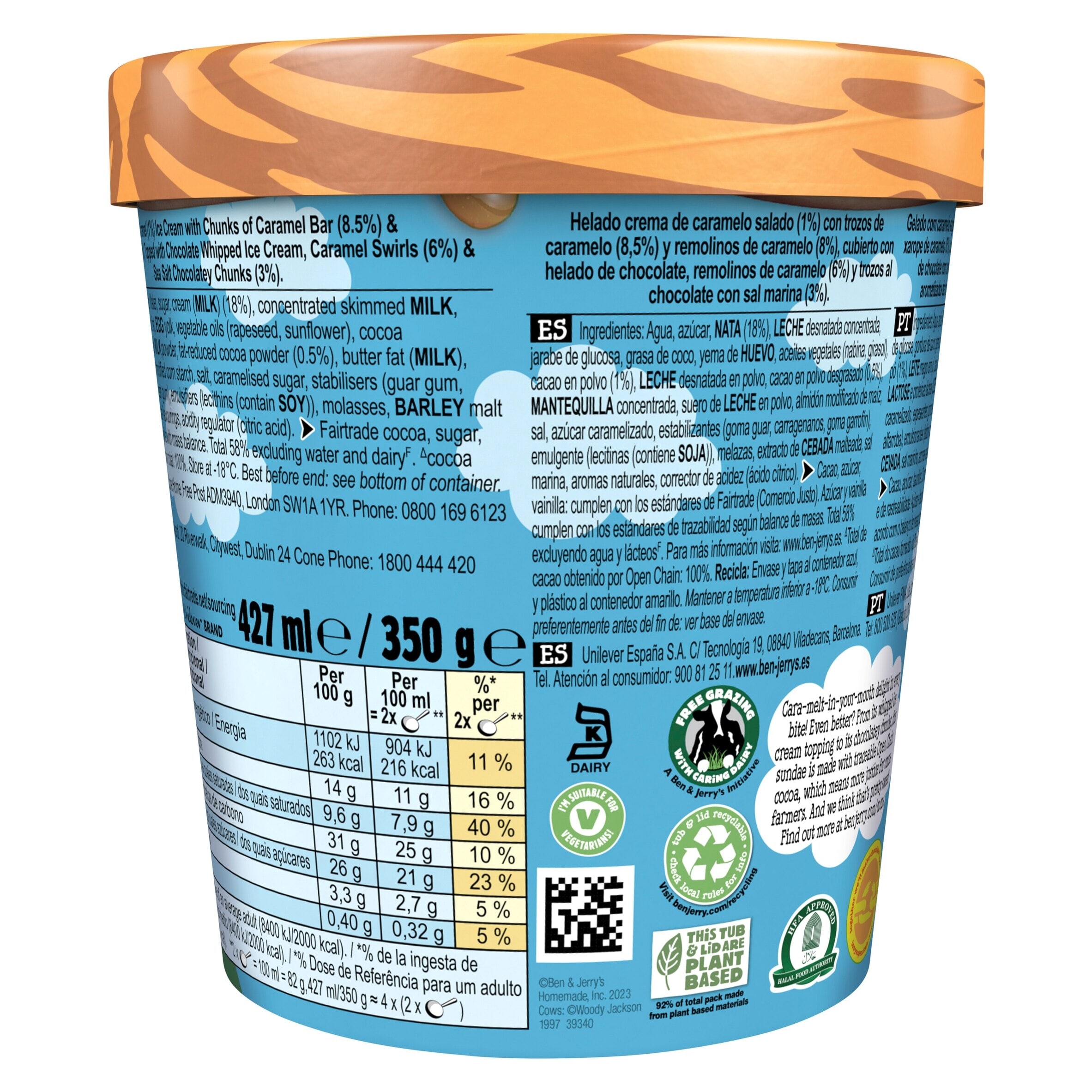 Ben & Jerry's Sundae Dulce De-Lish Ice Cream Tub 427ml thumbnail 2