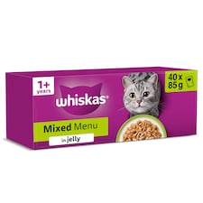 Whiskas Adult Wet Cat Food Pouches Mixed Menu in Jelly 40x85g