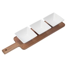 F&F Home Acacia 3 Bowl Serving Paddle thumbnail 2