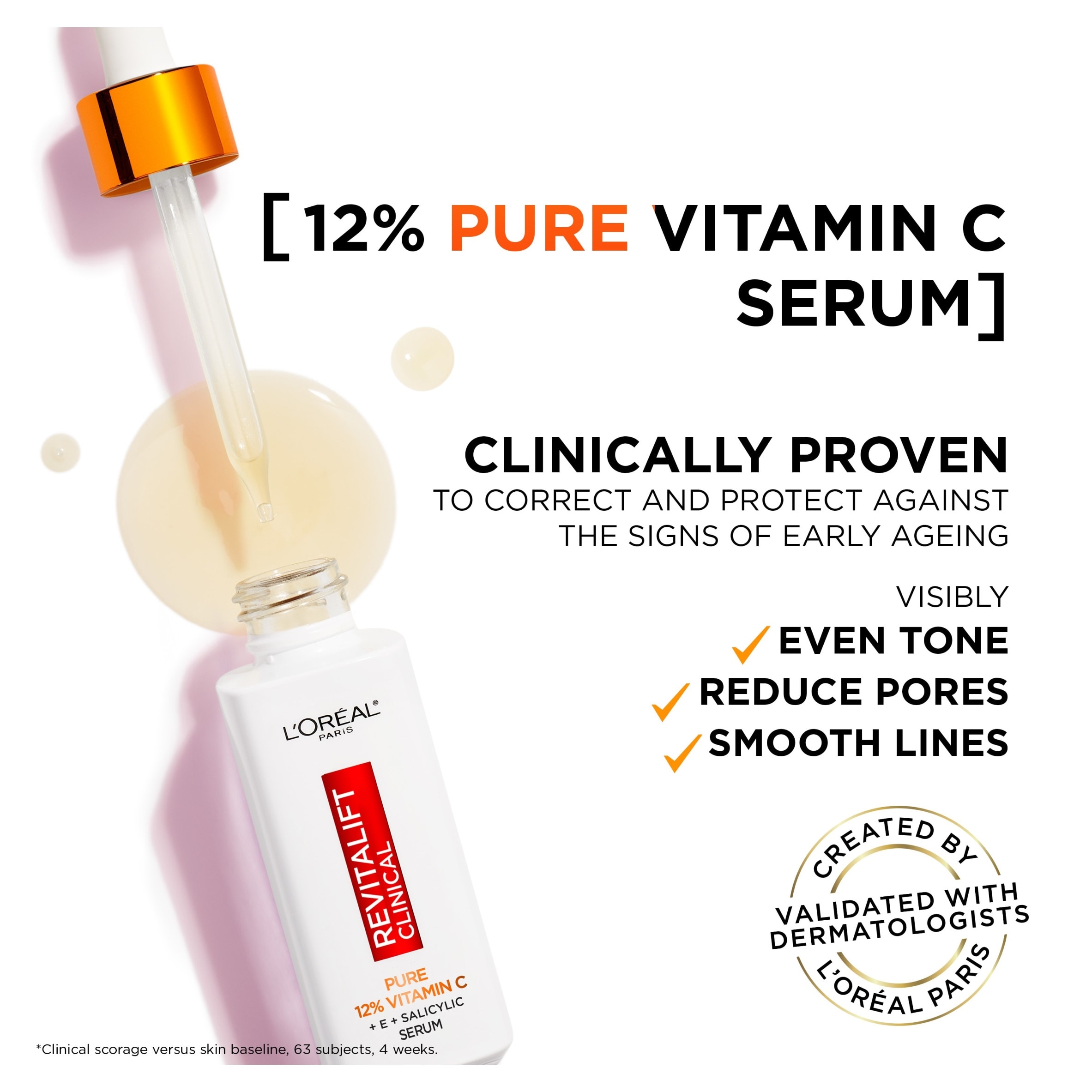 L'Oreal Revitalift Clinical 12% Pure Vitamin C Serum 30ml thumbnail 3
