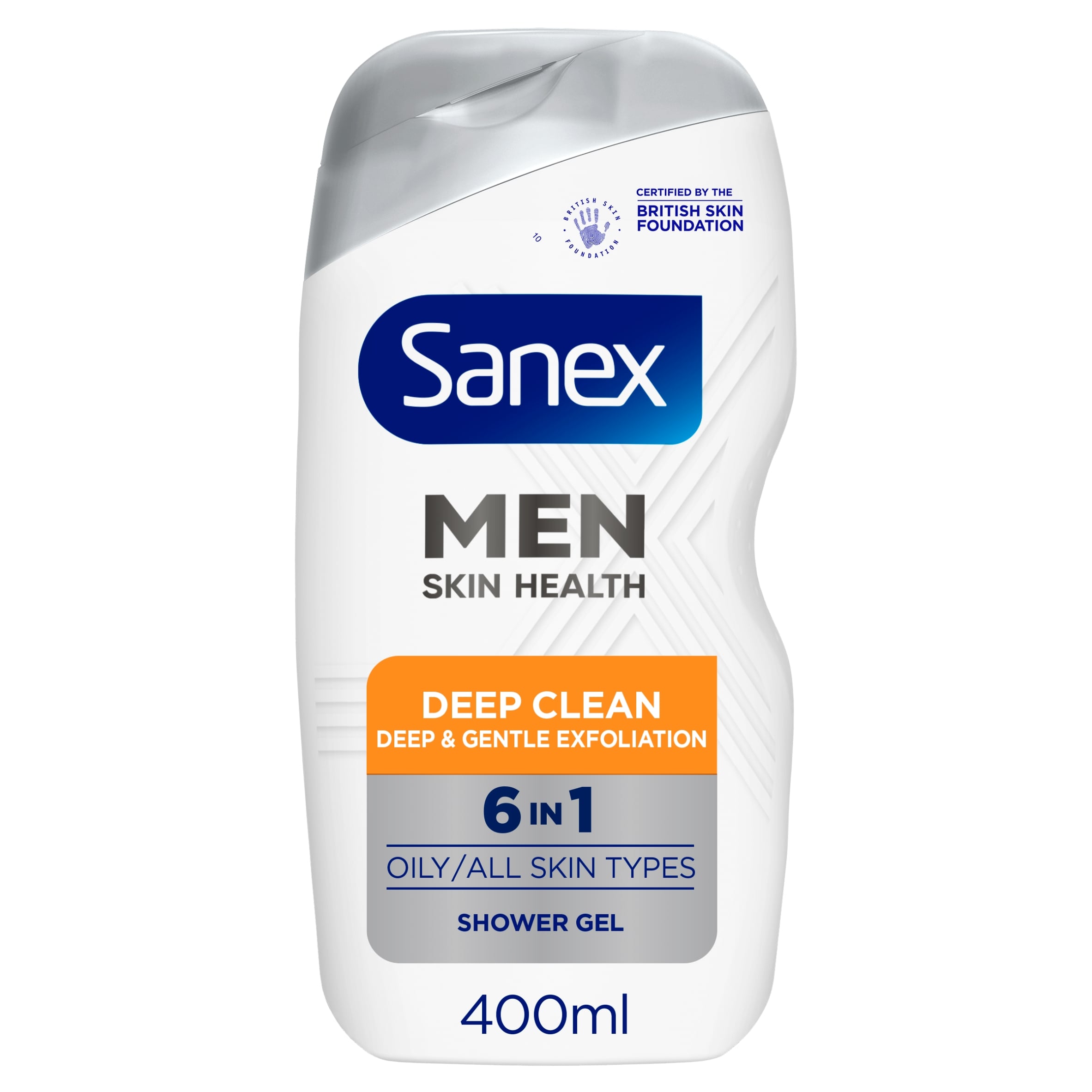 Sanex Men Skin Health Deep Clean 6 in 1 Body Wash Shower Gel