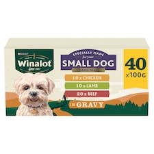 WINALOT Meaty Chunks Small Dog Mixed in Gravy Wet Dog Food 40x100g