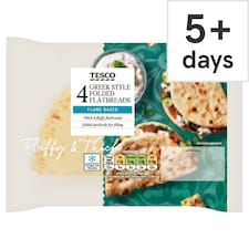 Tesco Greek Style Folded Flatbreads 4 Pack 340g