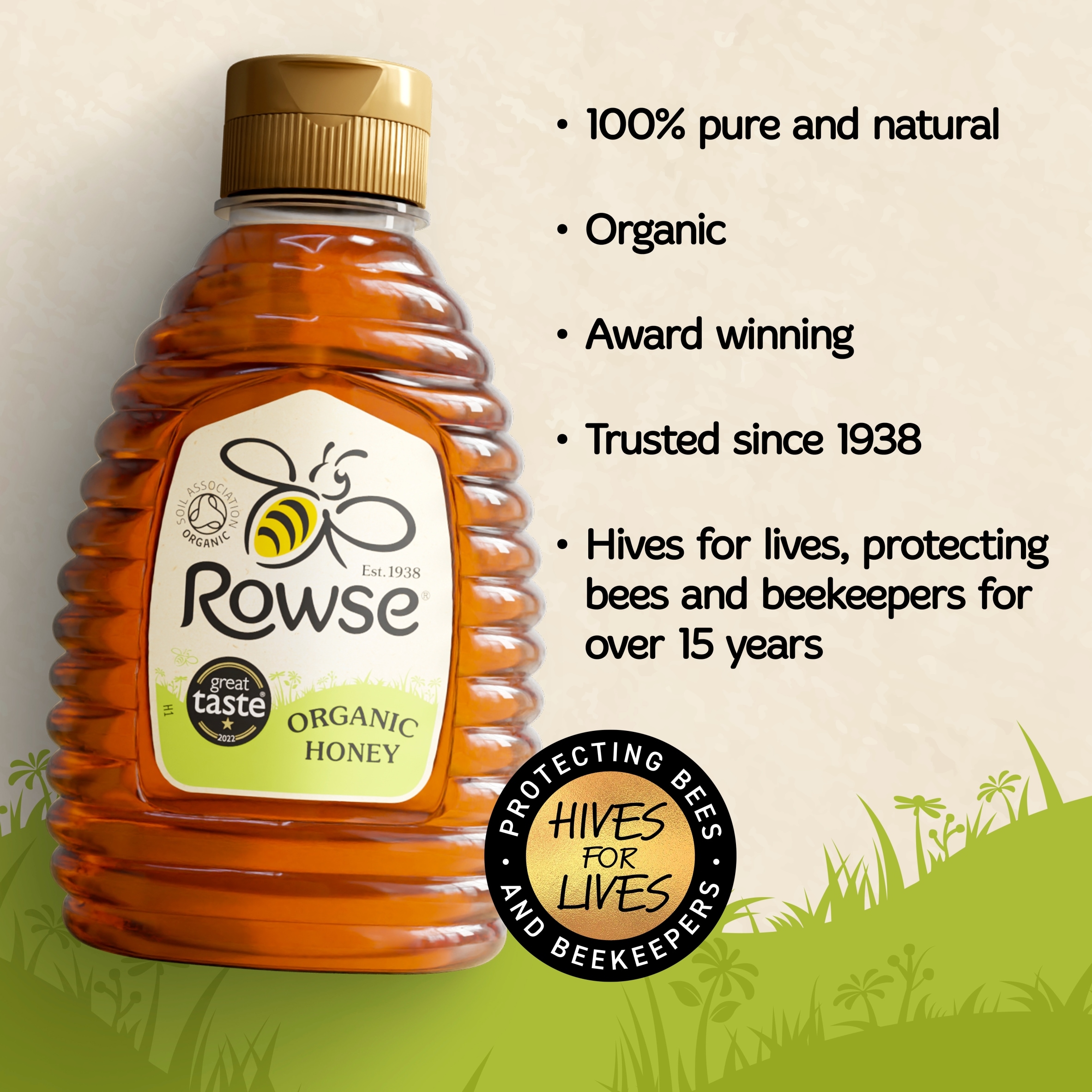 Rowse Organic Squeezy Honey 680G thumbnail 2