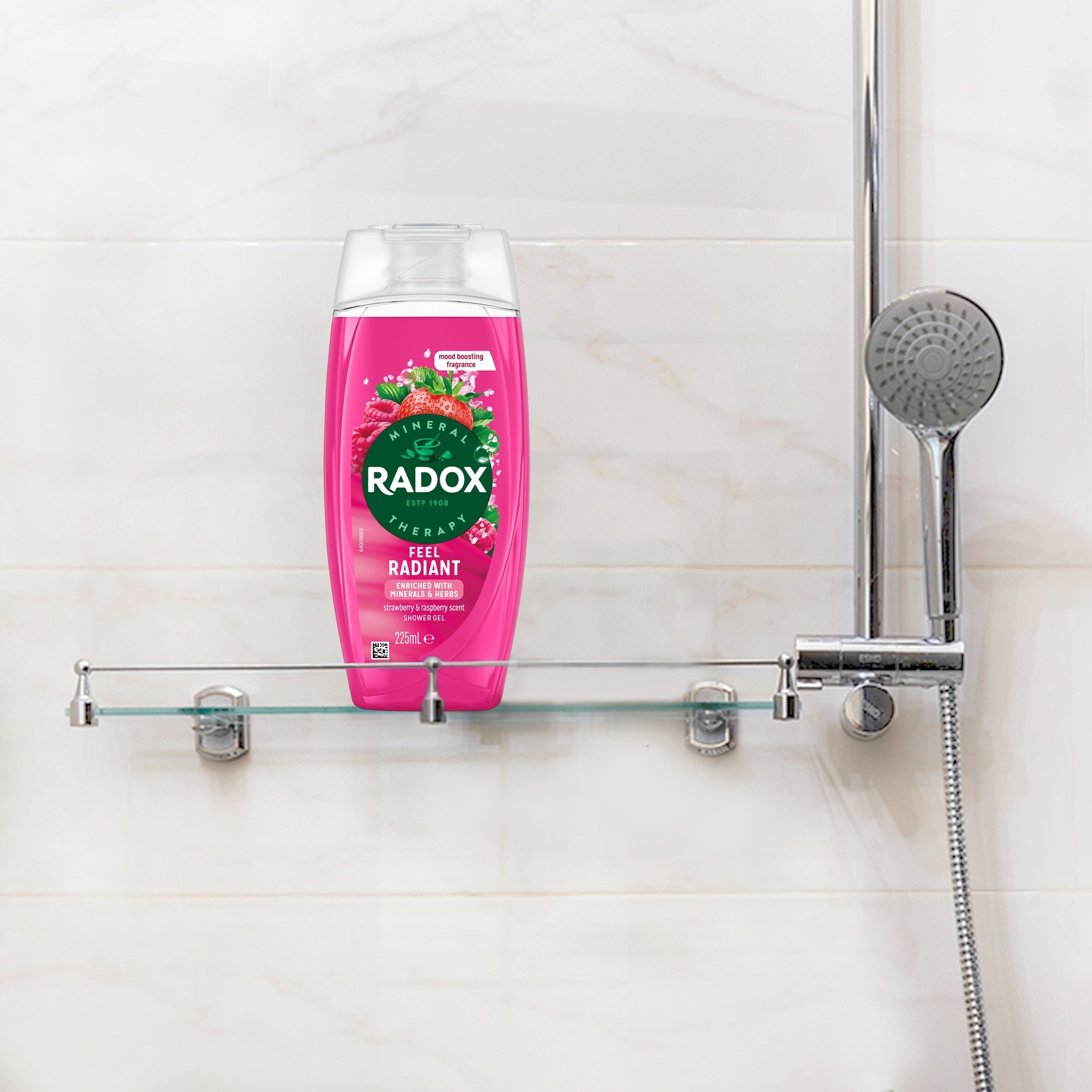Radox Strawberry Feel Radiant Shower Gel Body Wash 225ml thumbnail 4