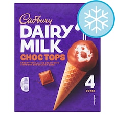 Cadbury Chocolate Top Ice Cream Cones 4 X 100Ml