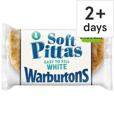 Warburtons Soft White Pitta Breads 4 Pack