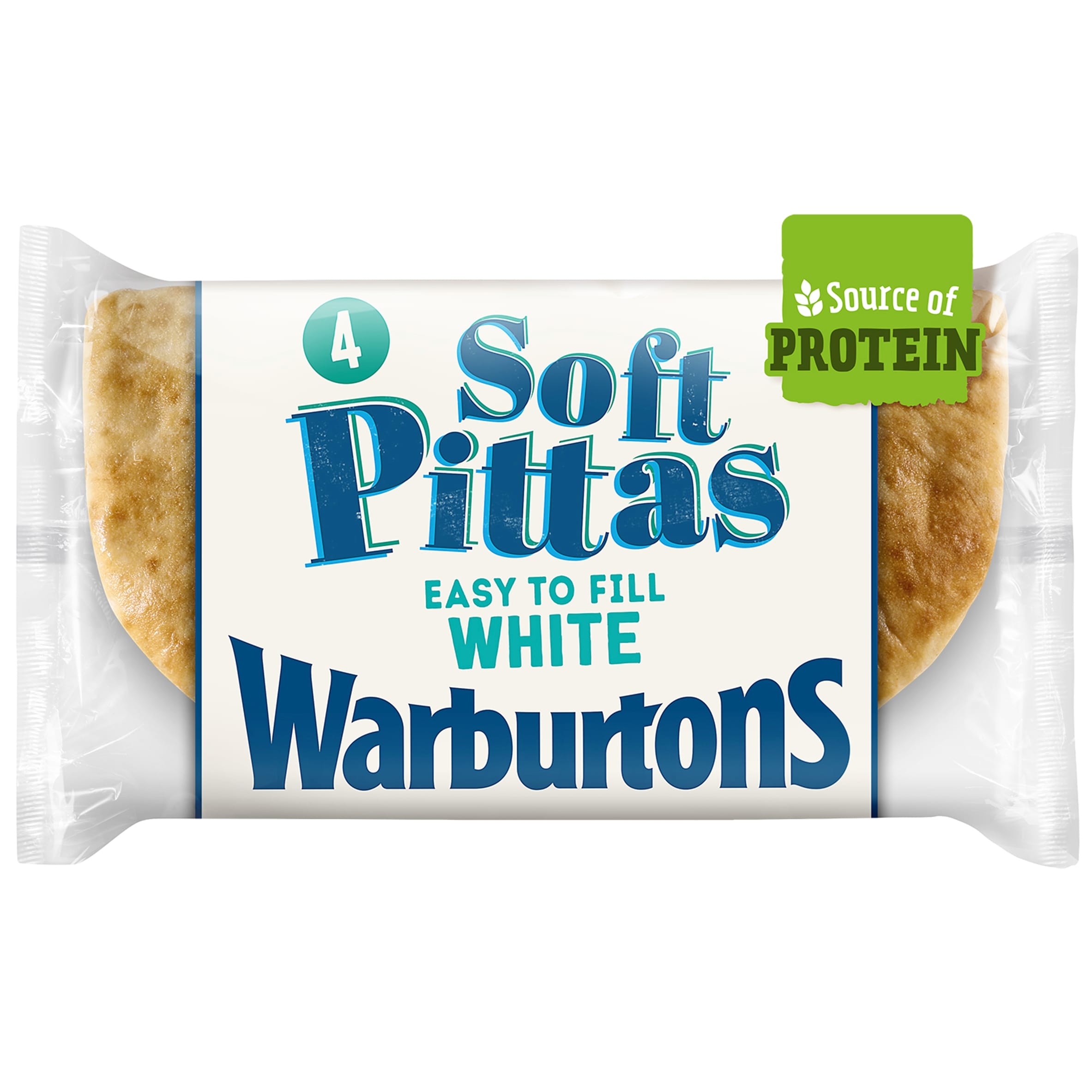 Warburtons Soft White Pitta Breads 4 Pack thumbnail 2