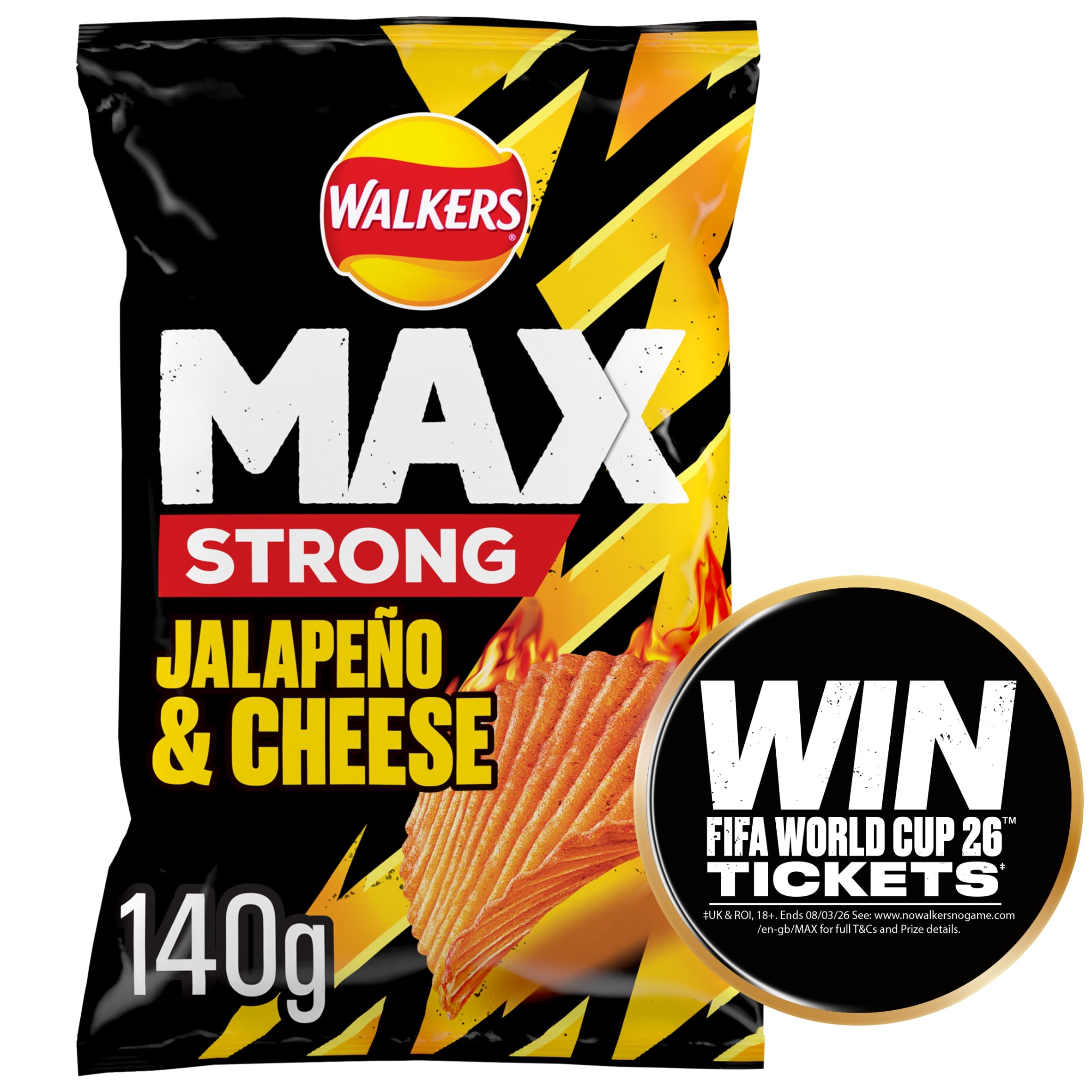 Walkers Max Strong Jalapeno & Cheese Sharing Bag Crisps