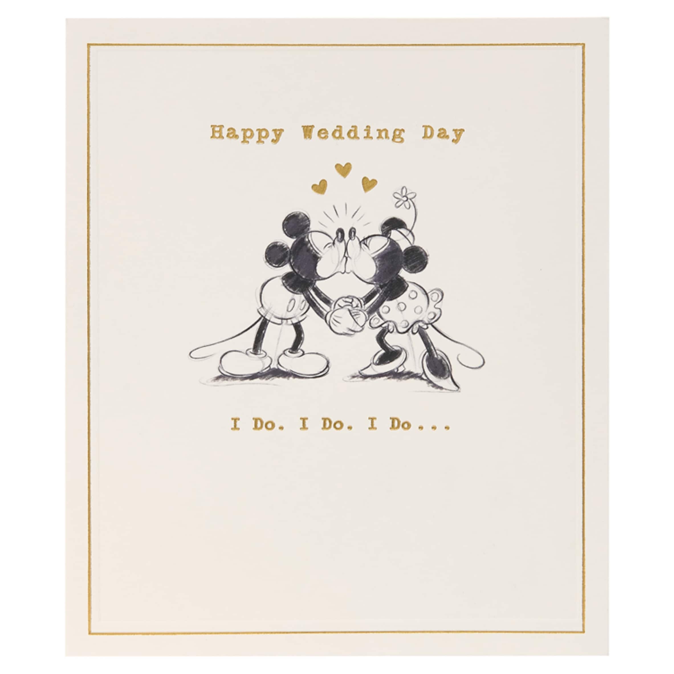 Carlton Wedding Card Happy Wedding Day Mickey & Minnie