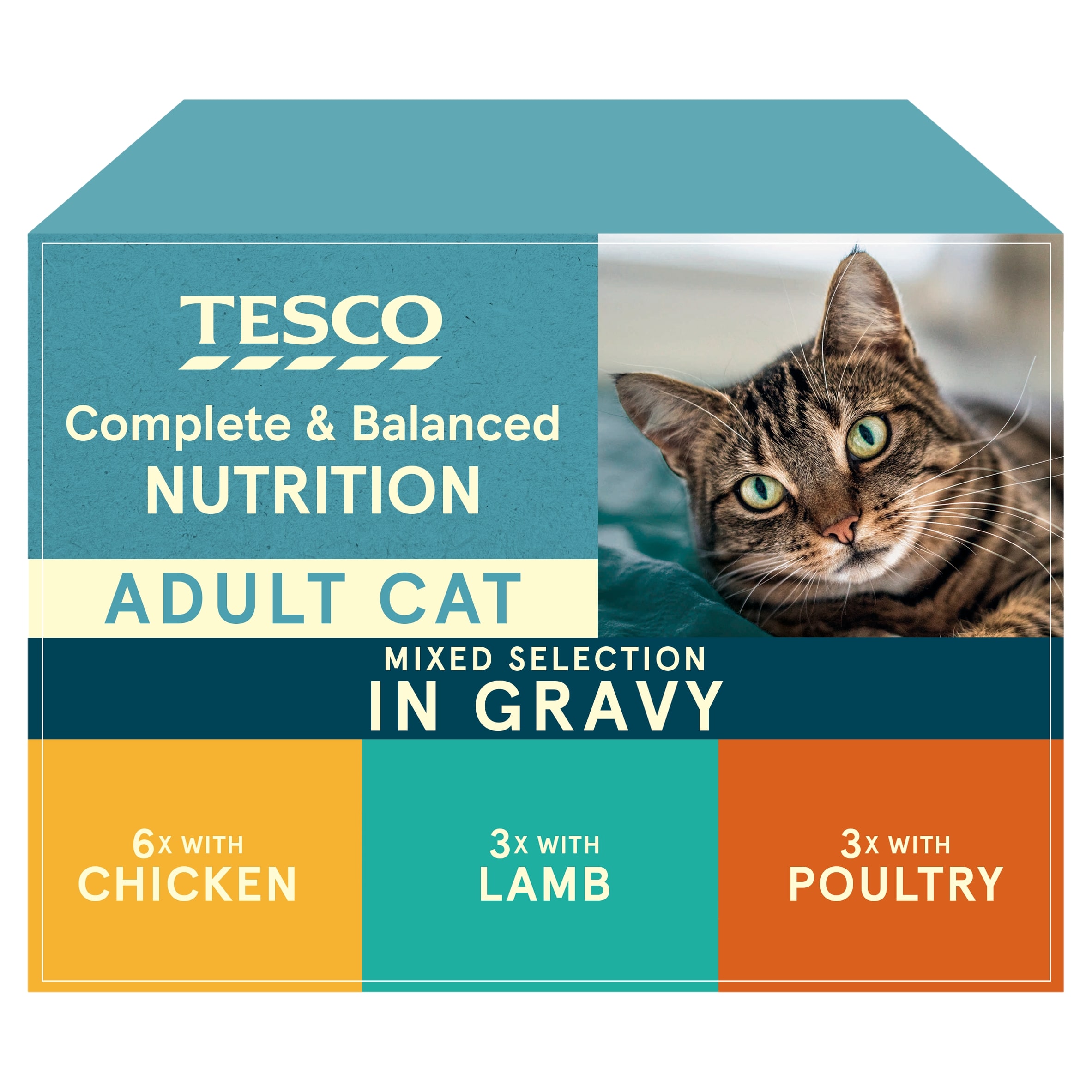 Tesco Adult Cat Food Mixed Selection In Gravy 12X400g