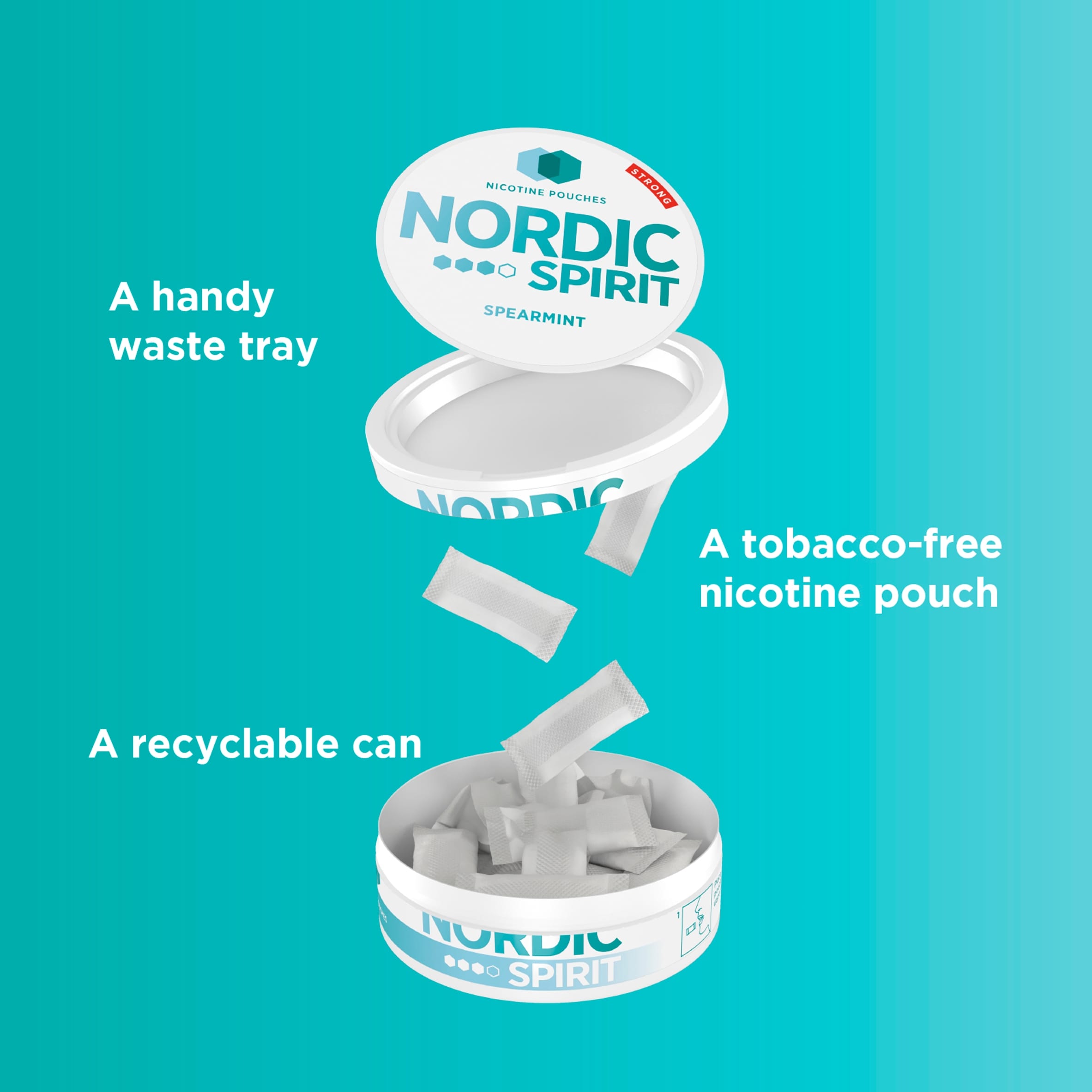 Nordic Spirit Strong Nicotine Pouches - Spearmint 20 Pack 13g thumbnail 4