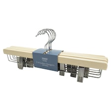 Tesco Wooden Hanger With Clip 5 Pack