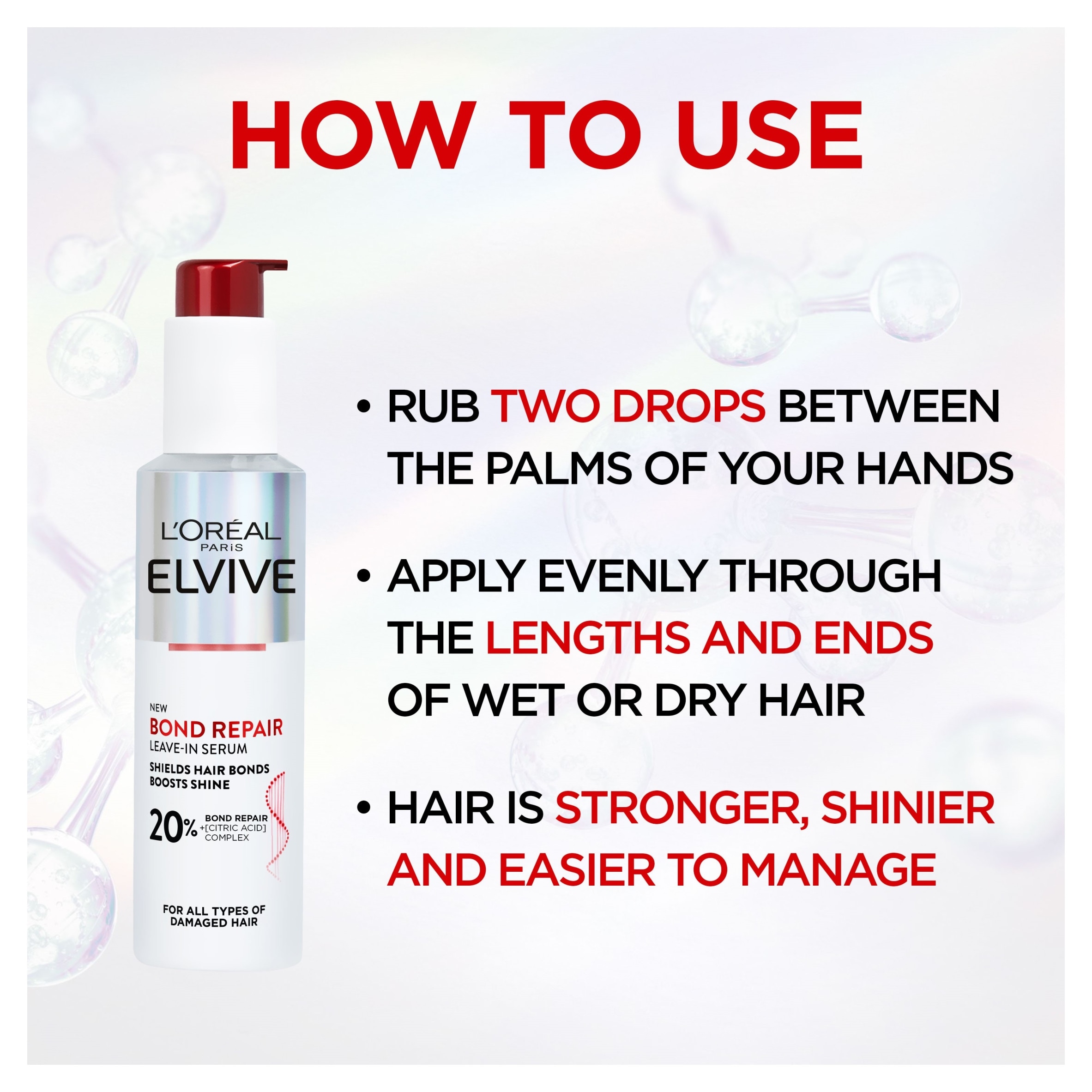 L'Oreal Paris Elvive Bond Repair Leave In Serum 150ml thumbnail 3