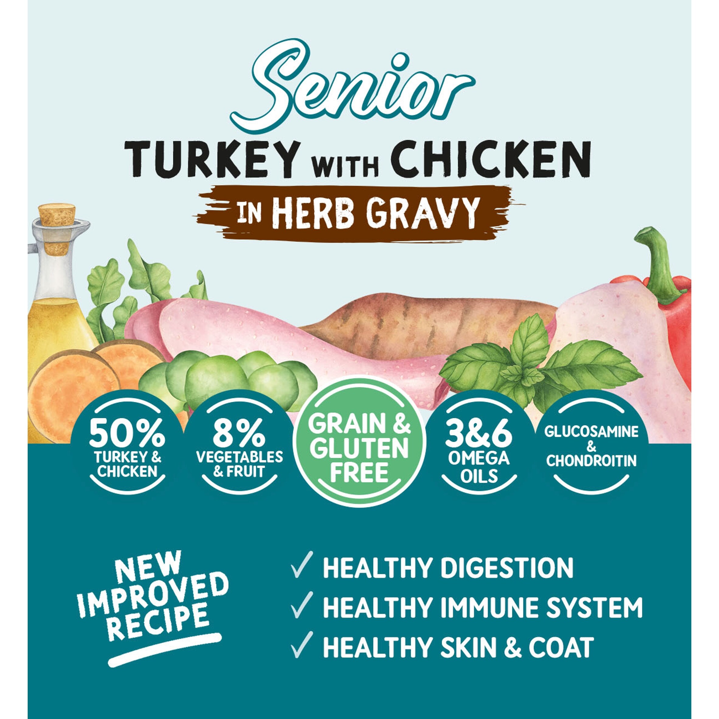 Naturo Senior Turkey & Chicken In Gravy Dog Food 390G thumbnail 2