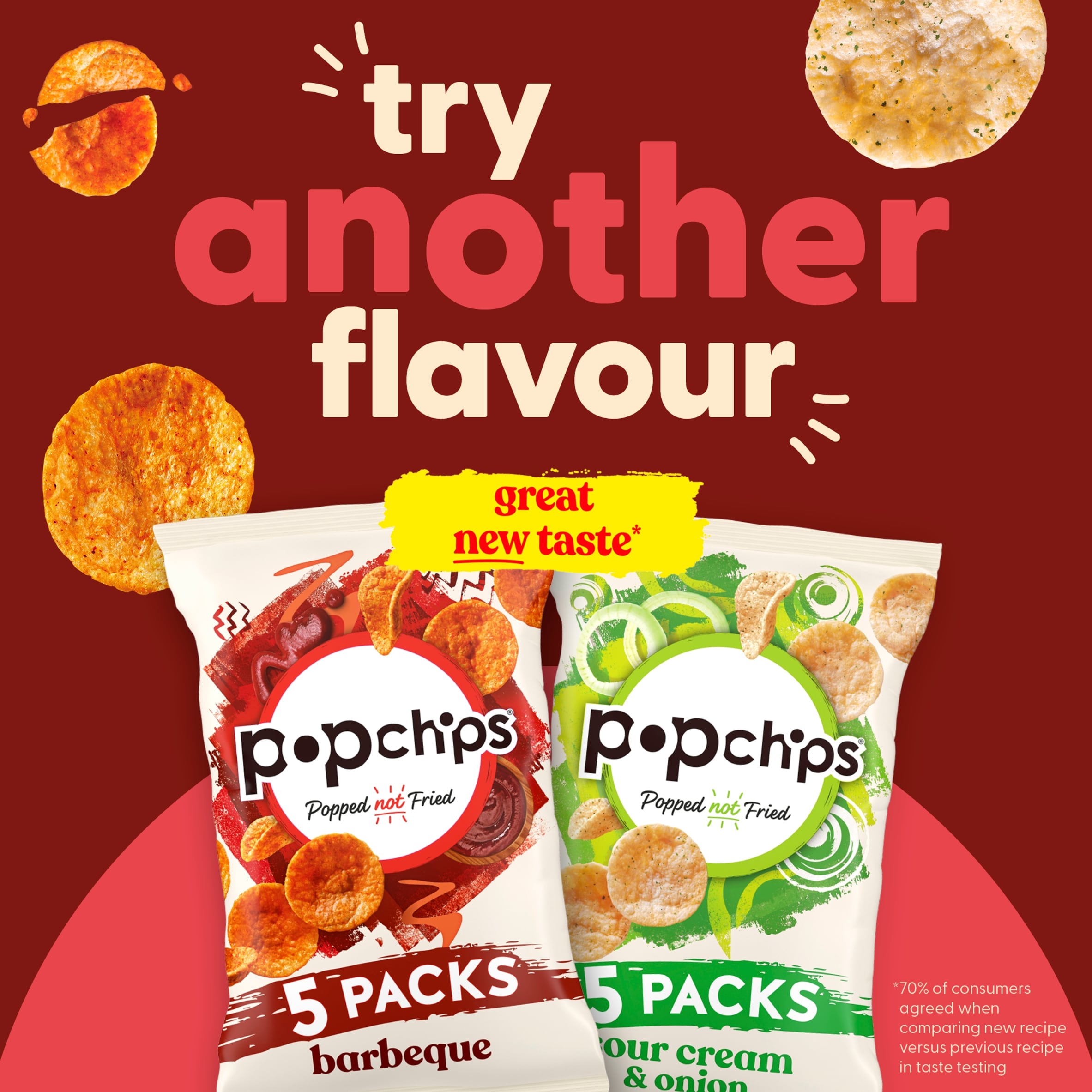 Popchips Sea Salt & Vinegar Multipack Crisps 5x17g thumbnail 2