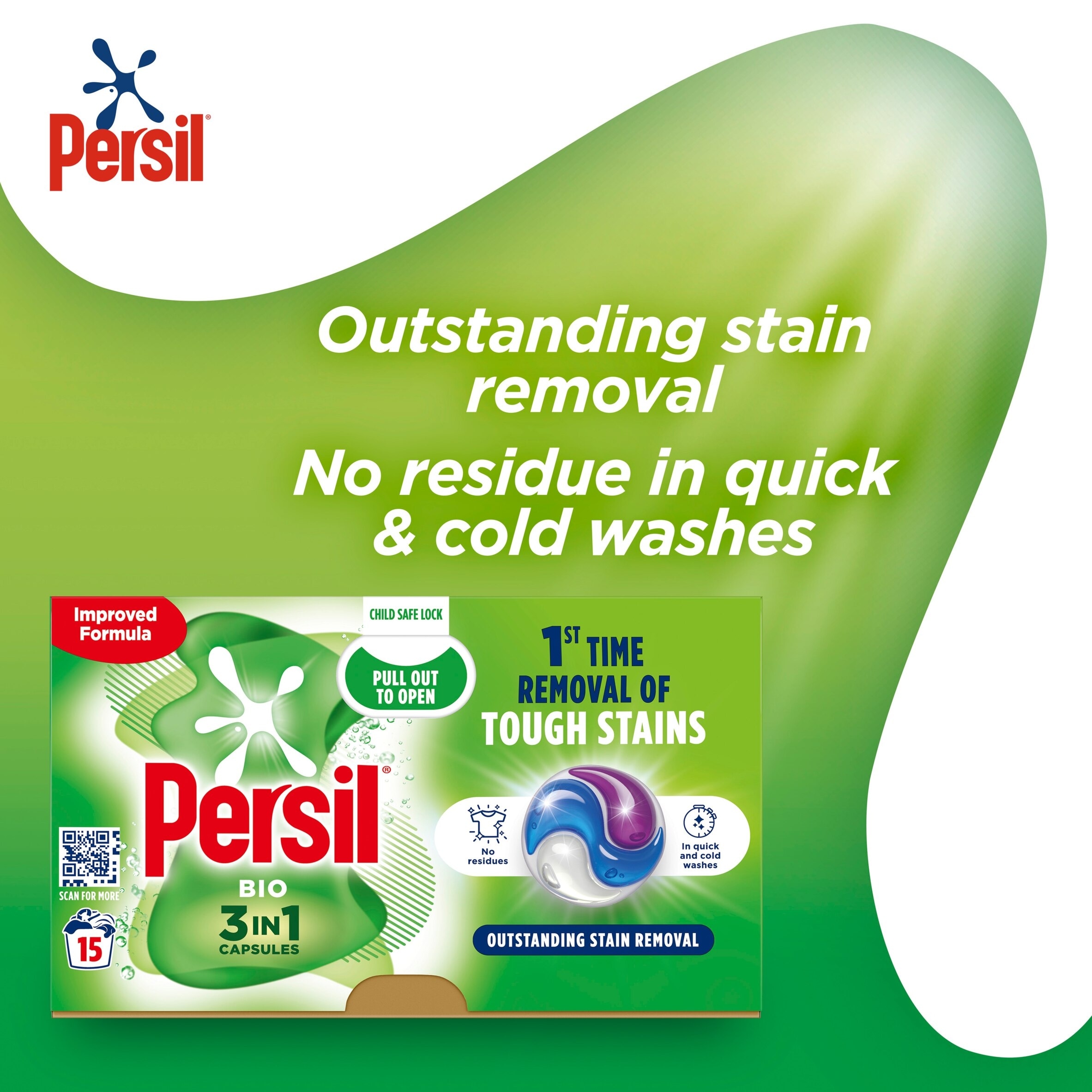 Persil Bio 3 In1 Laundry Washing Capsules 15 Washes 316.5G thumbnail 4