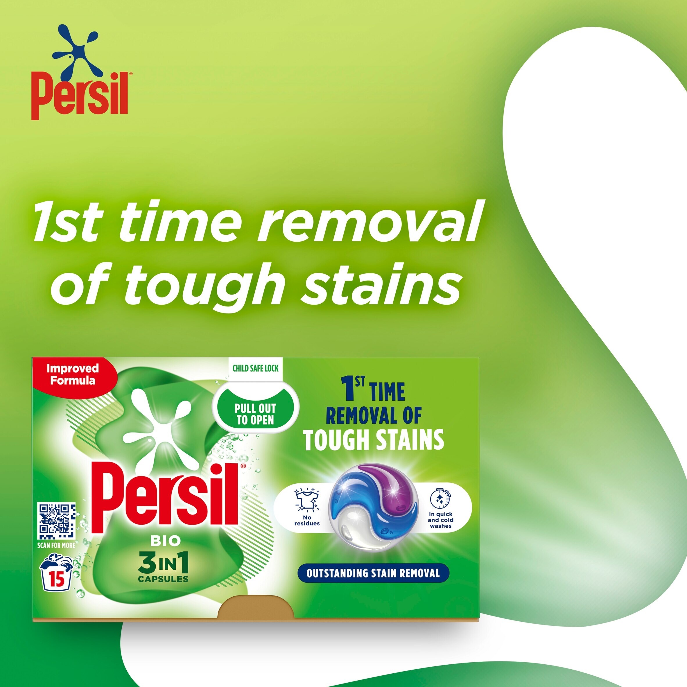 Persil Bio 3 In1 Laundry Washing Capsules 15 Washes 316.5G thumbnail 5