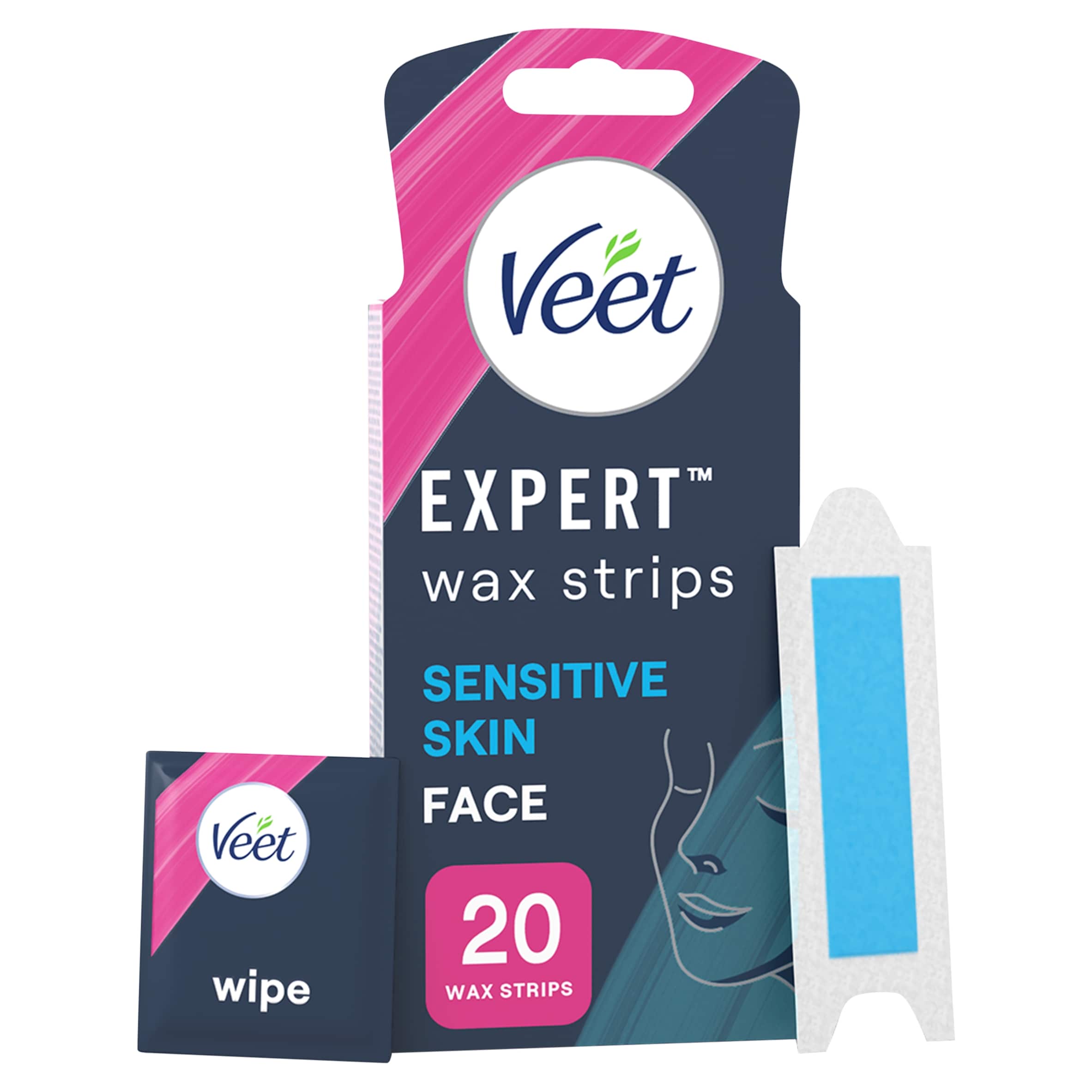 Veet Expert Wax Strips Face Sensitive Skin Hair Removal