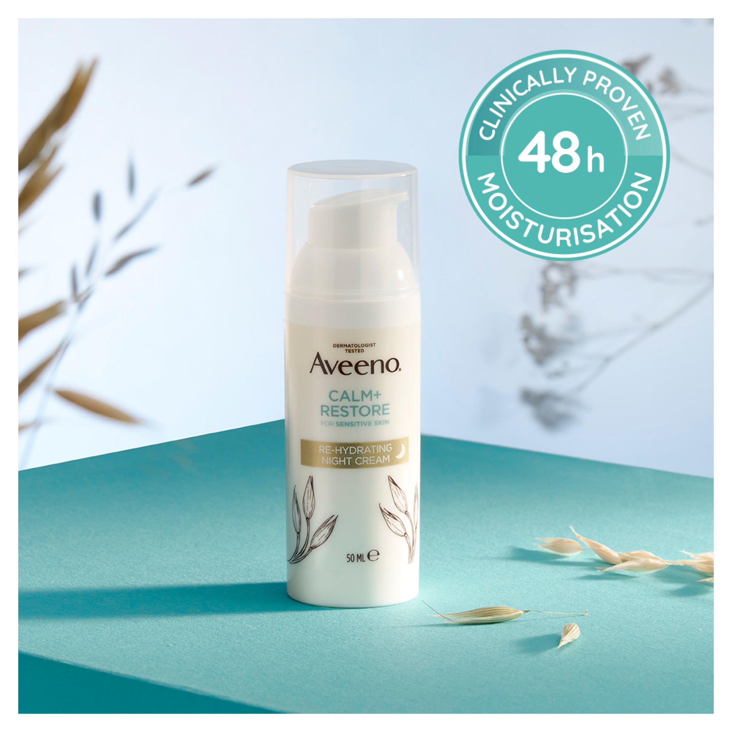 Aveeno Face CALM & RESTORE Night Face Cream Moisturiser 50ml thumbnail 2