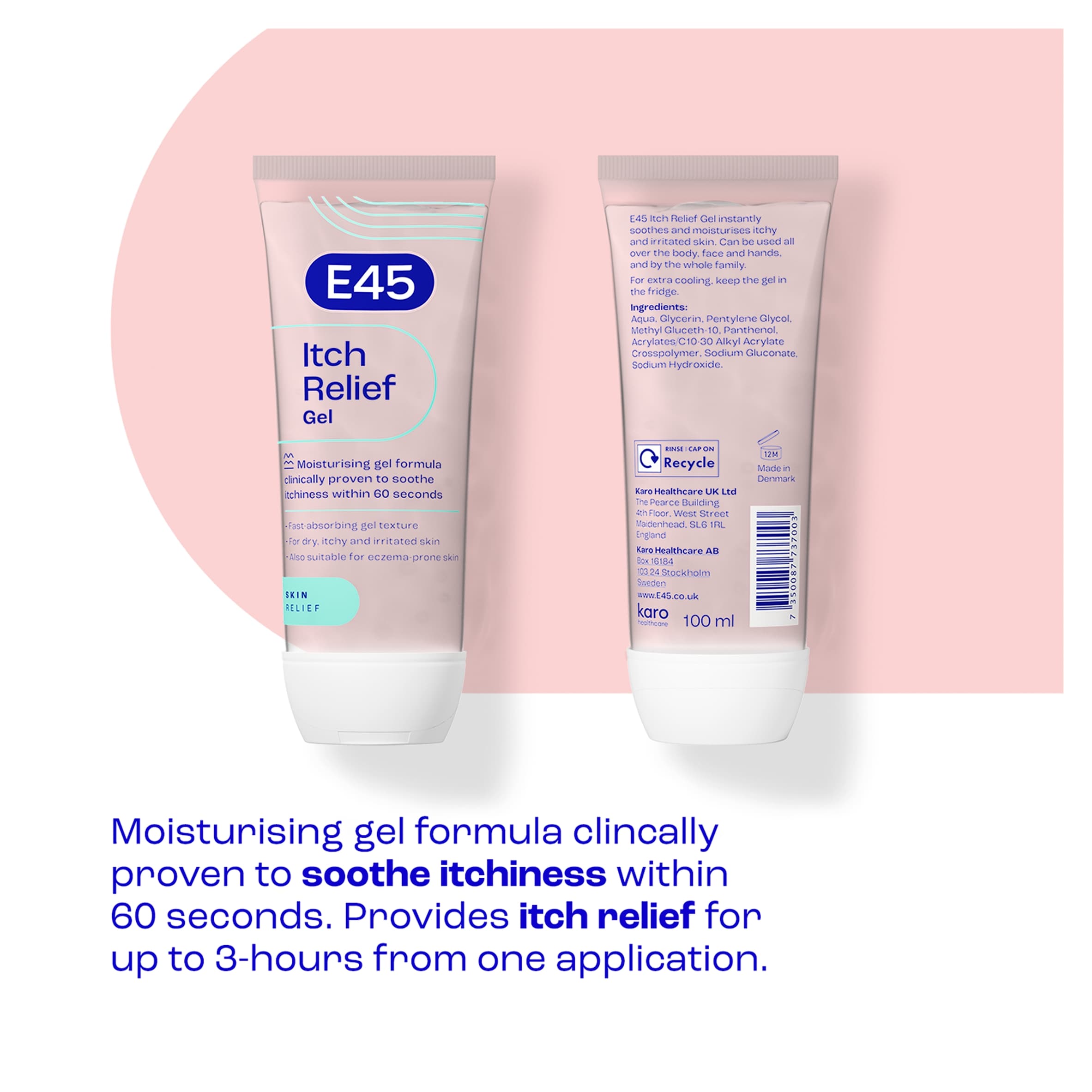 E45 Itch Relief Gel Moisturiser for Irritated & Dry Skin 100ml thumbnail 2