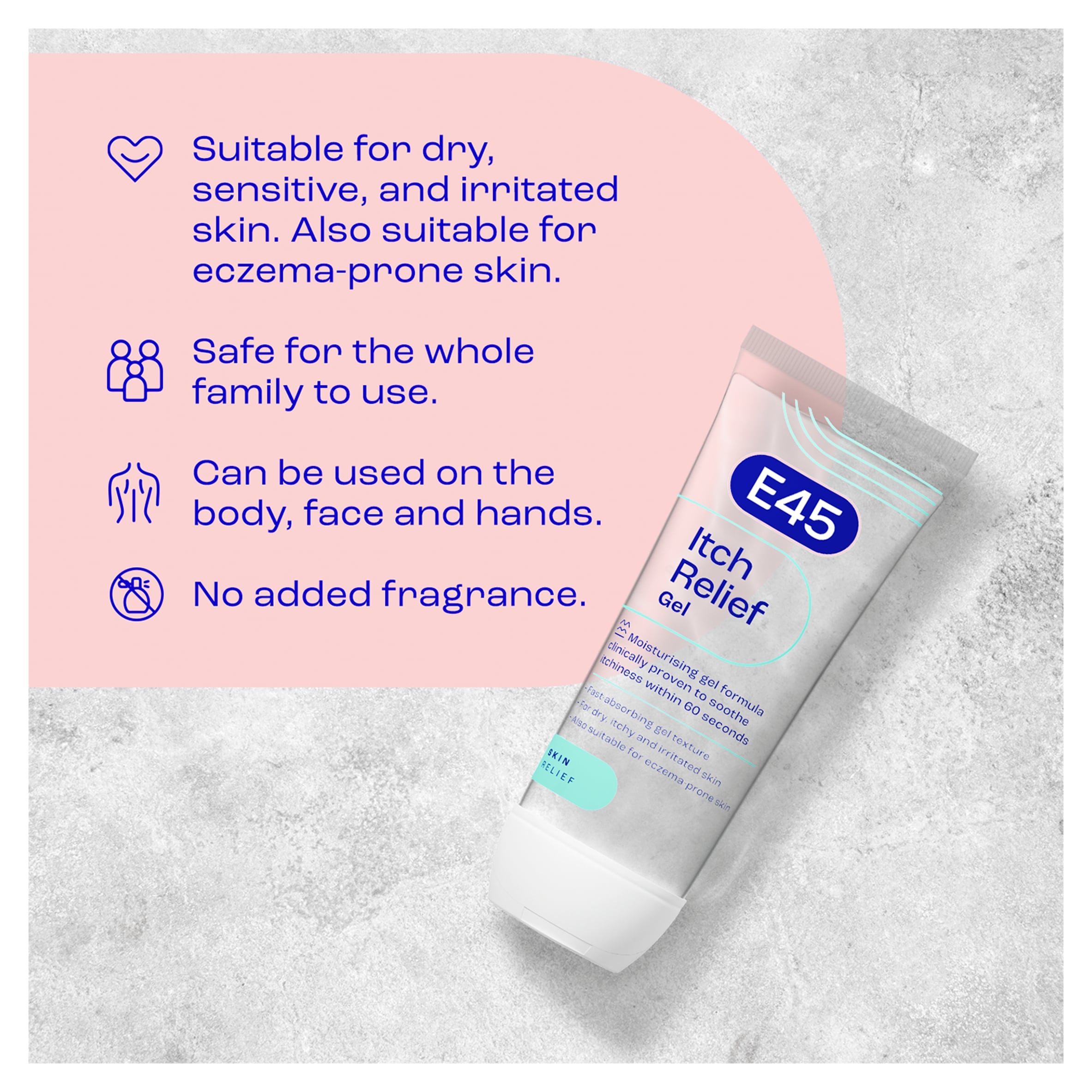 E45 Itch Relief Gel Moisturiser for Irritated & Dry Skin 100ml thumbnail 5