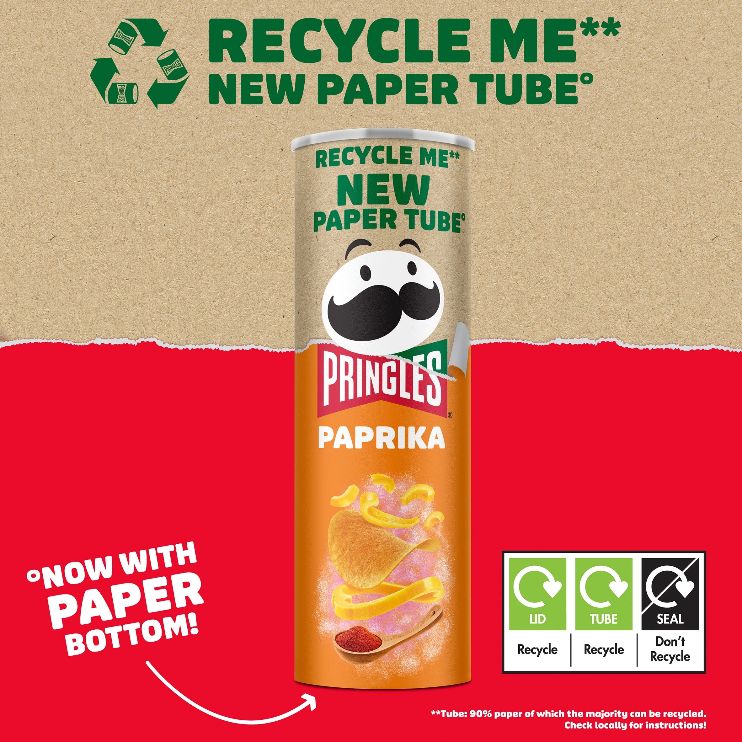 Pringles Paprika Sharing Crisps 185g thumbnail 2