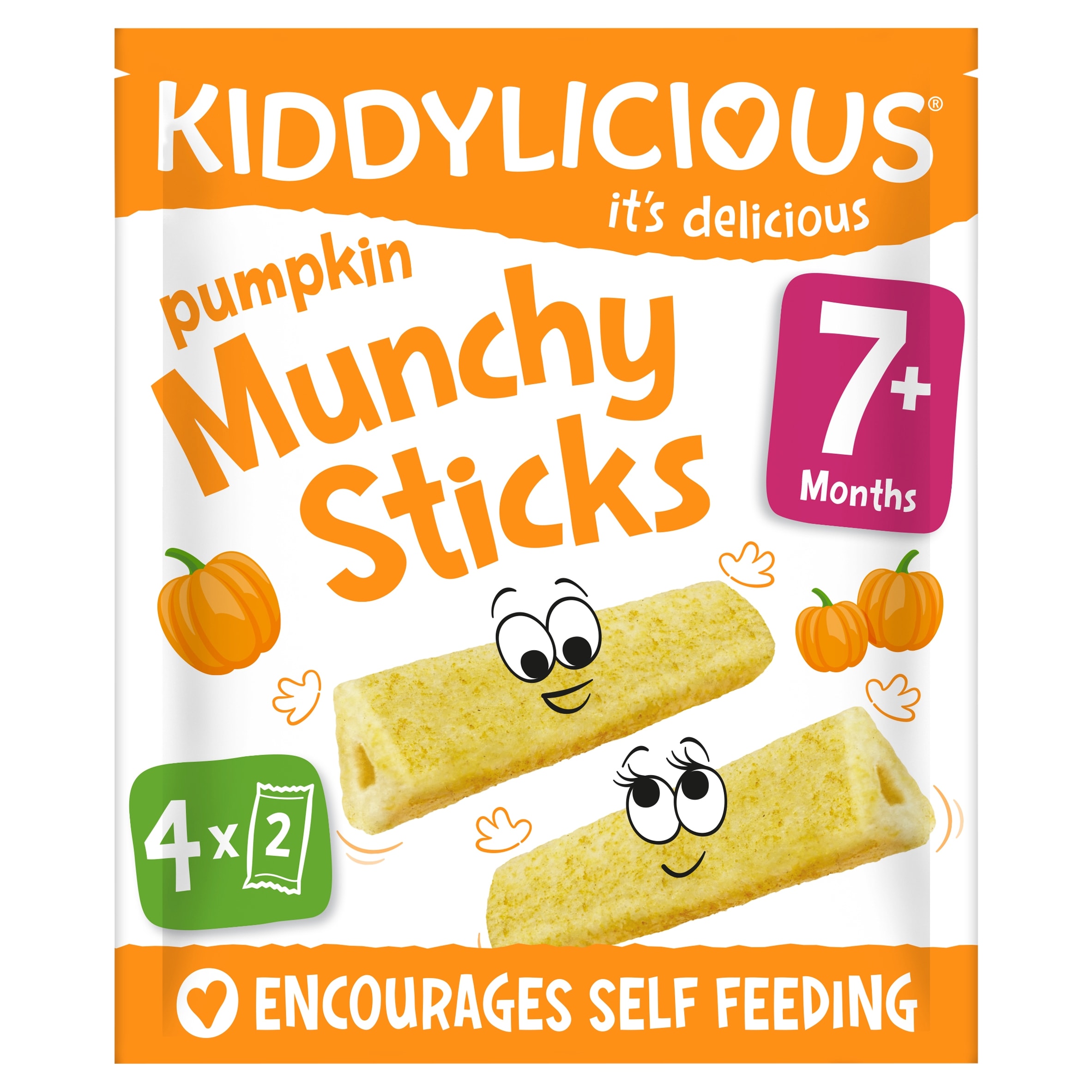 Kiddylicious Pumpkin Munchy Sticks Baby Snacks Multi