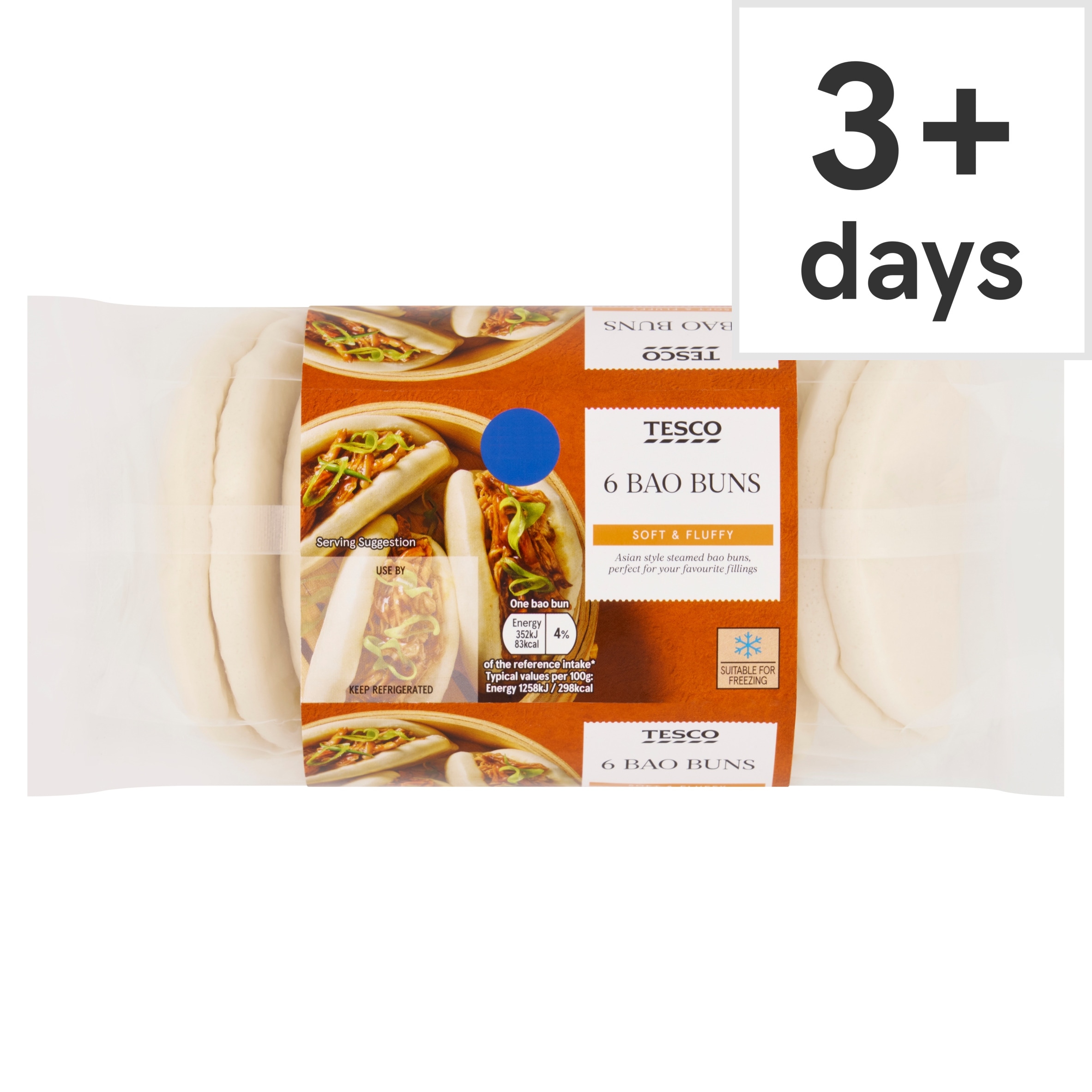 Tesco Bao Buns 6 Pack 168g