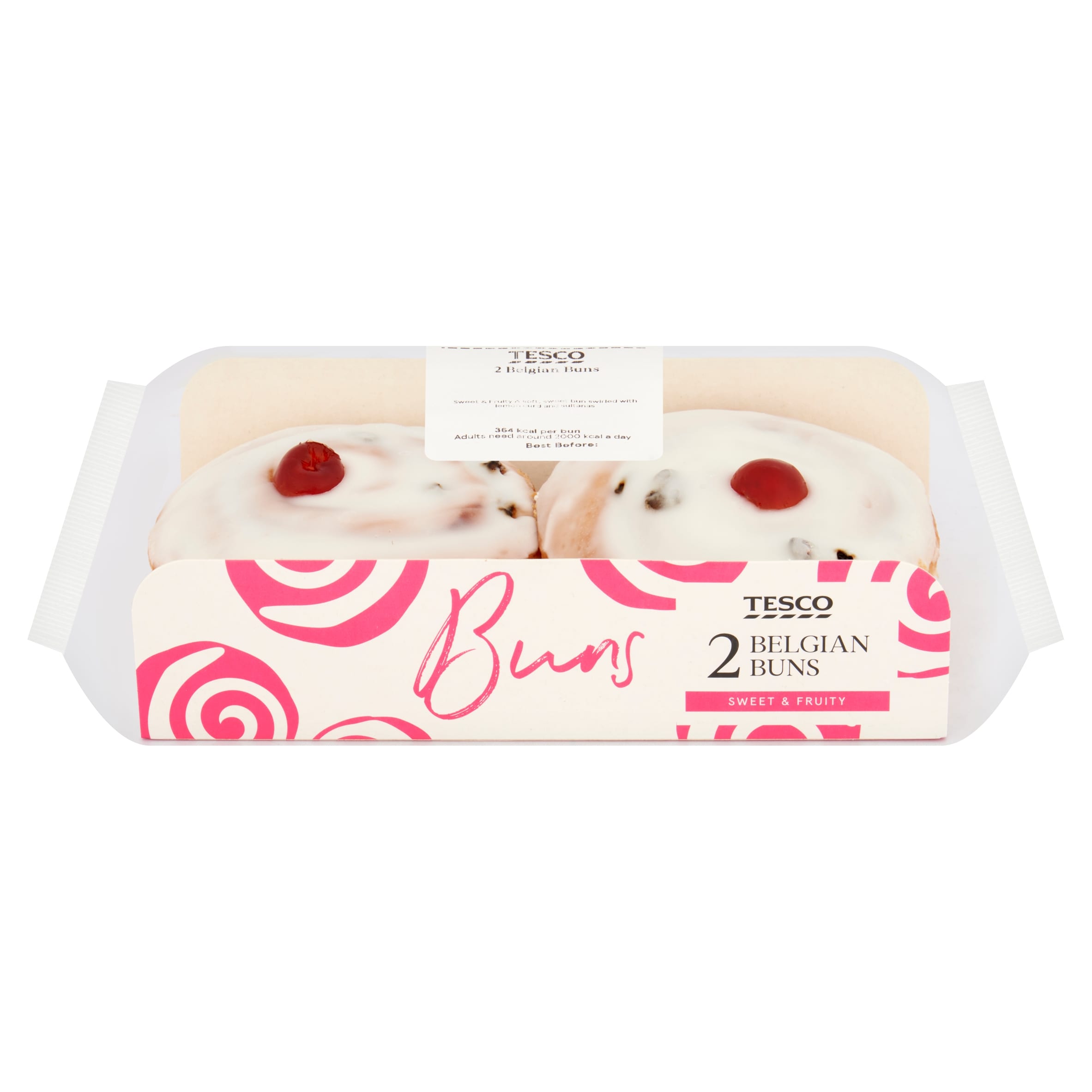 Tesco Belgian Buns 2 Pack thumbnail 2