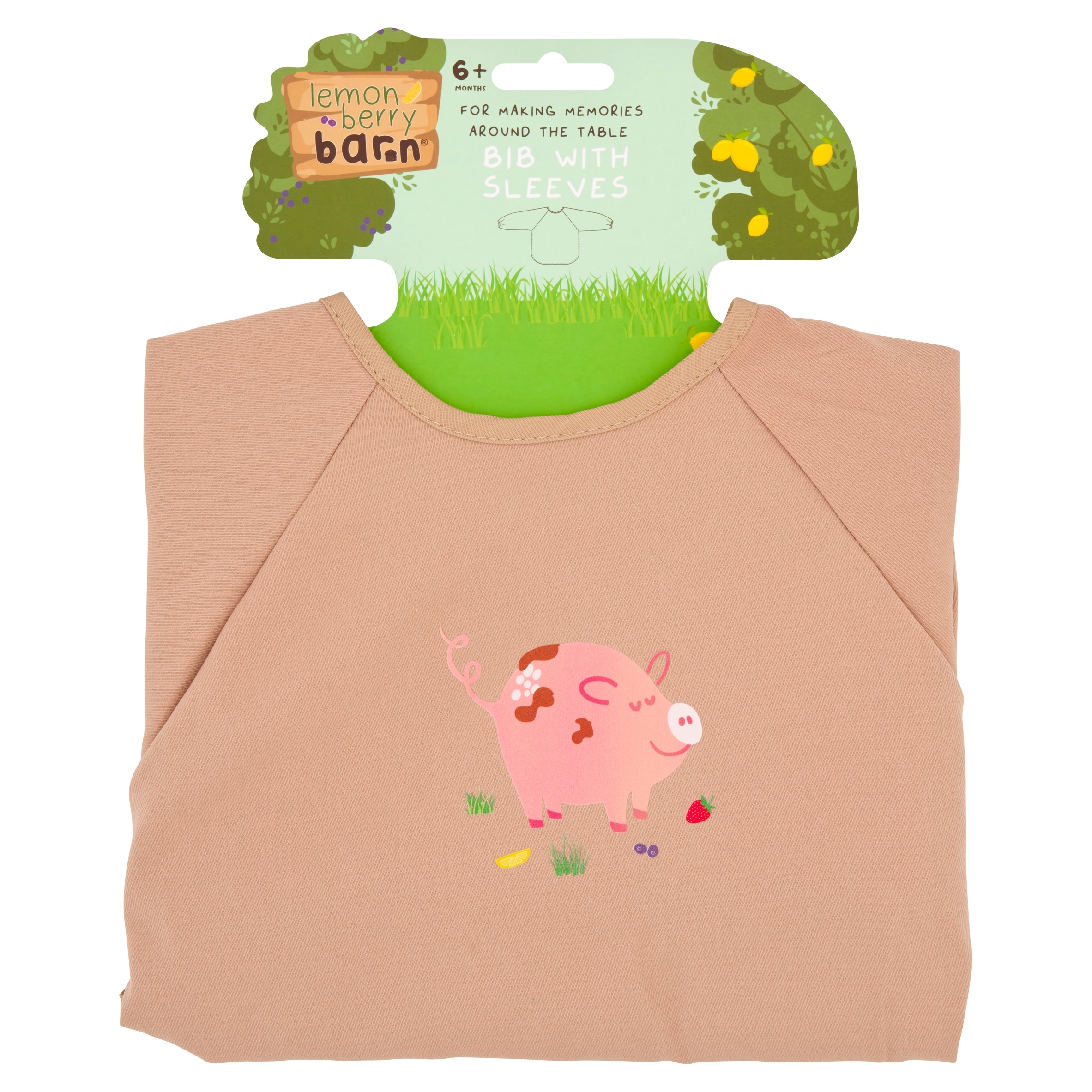 Lemon berry Barn Bib with Sleeves