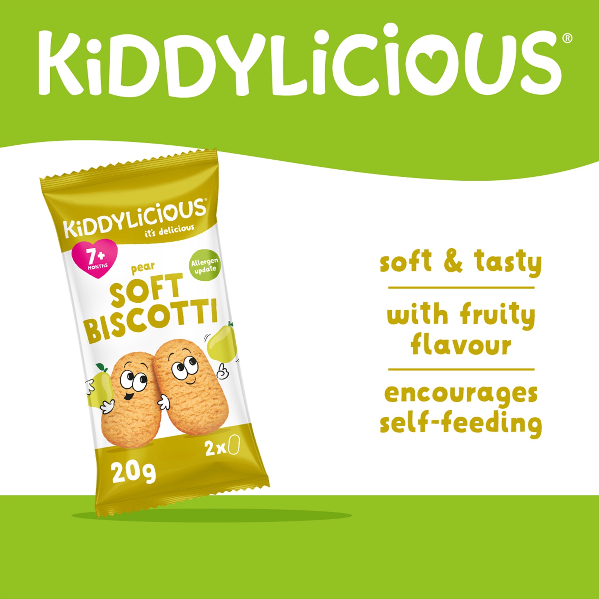 Kiddylicious Pear Soft Biscotti 6x20g thumbnail 2
