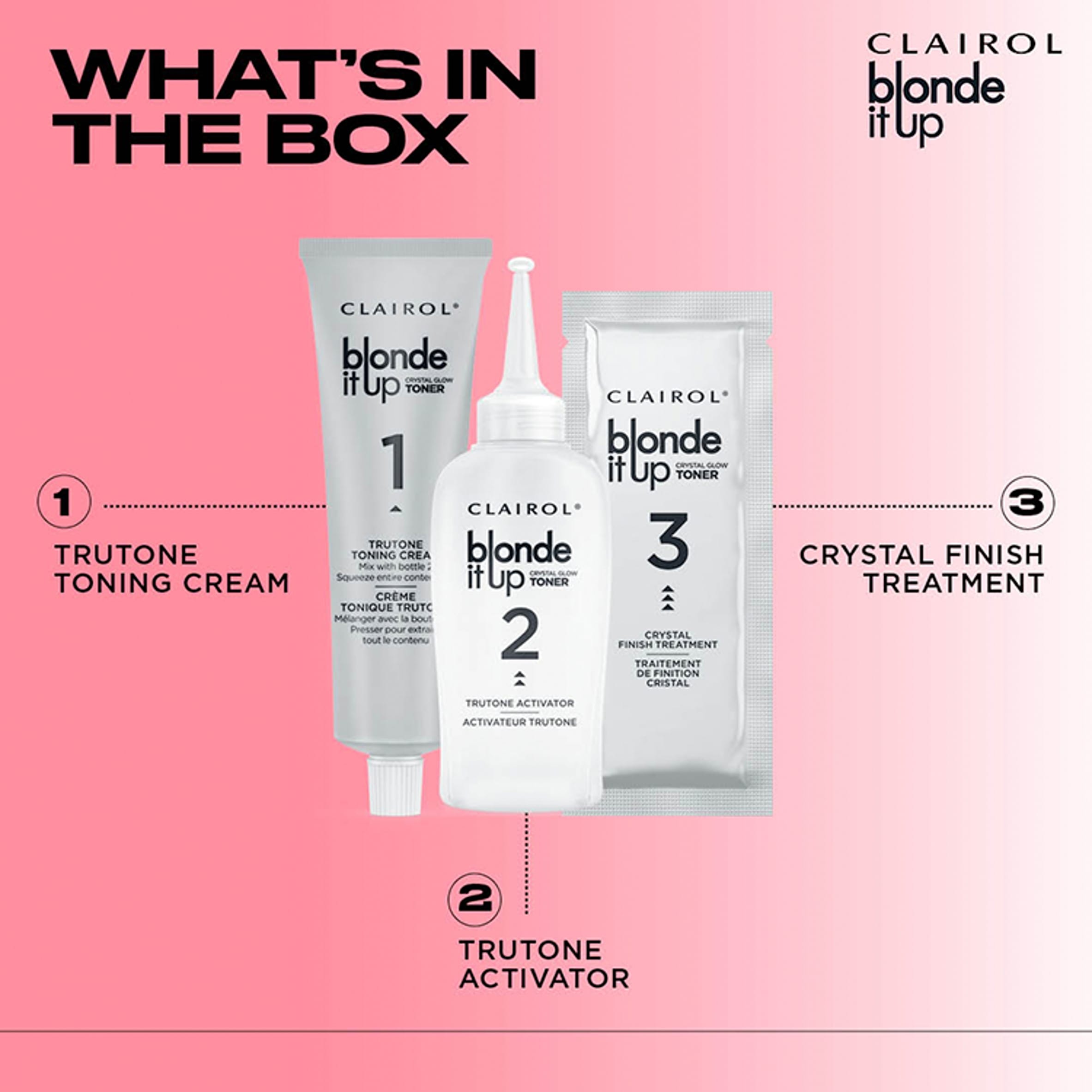 CLAIROL BLONDE IT UP CRYSTAL GLOW TONER KIT - LUMINOUS PEARL thumbnail 3